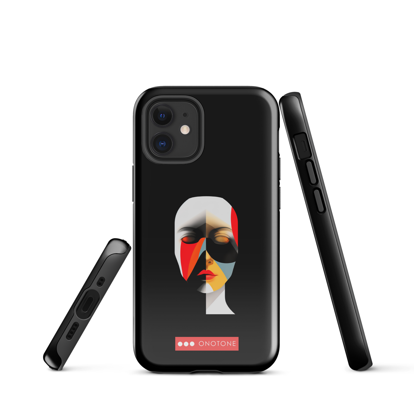 Dual Layer black modern iPhone® Case