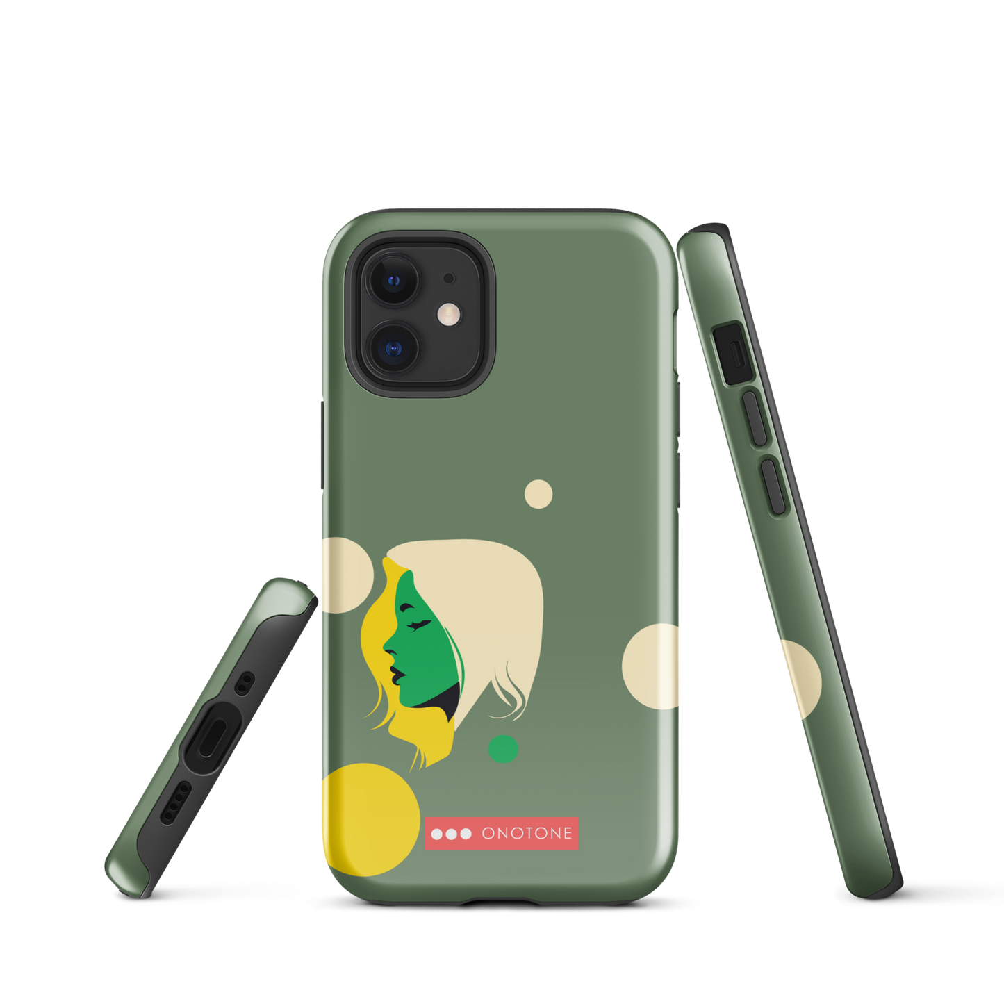Dual Layer green modern iPhone® Case