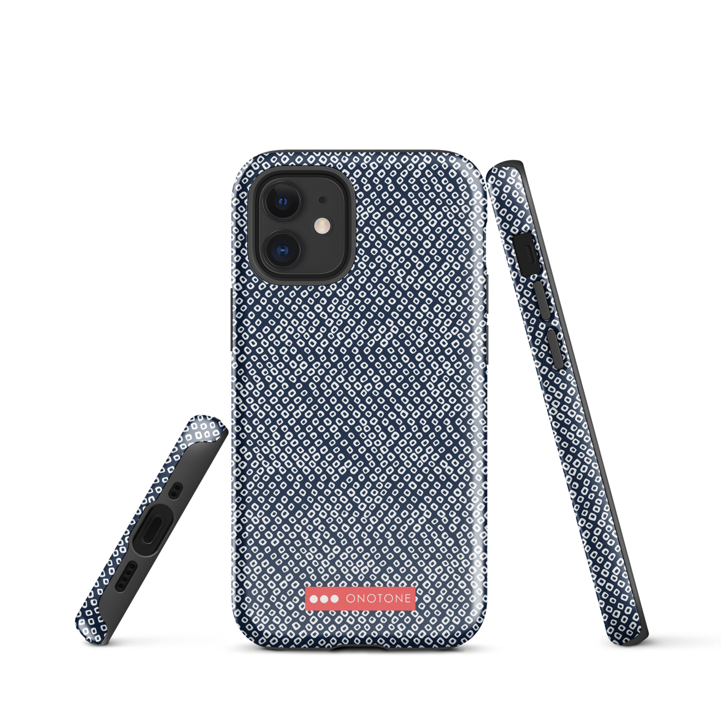 Japanese design indigo iPhone® Case with dotted patterns