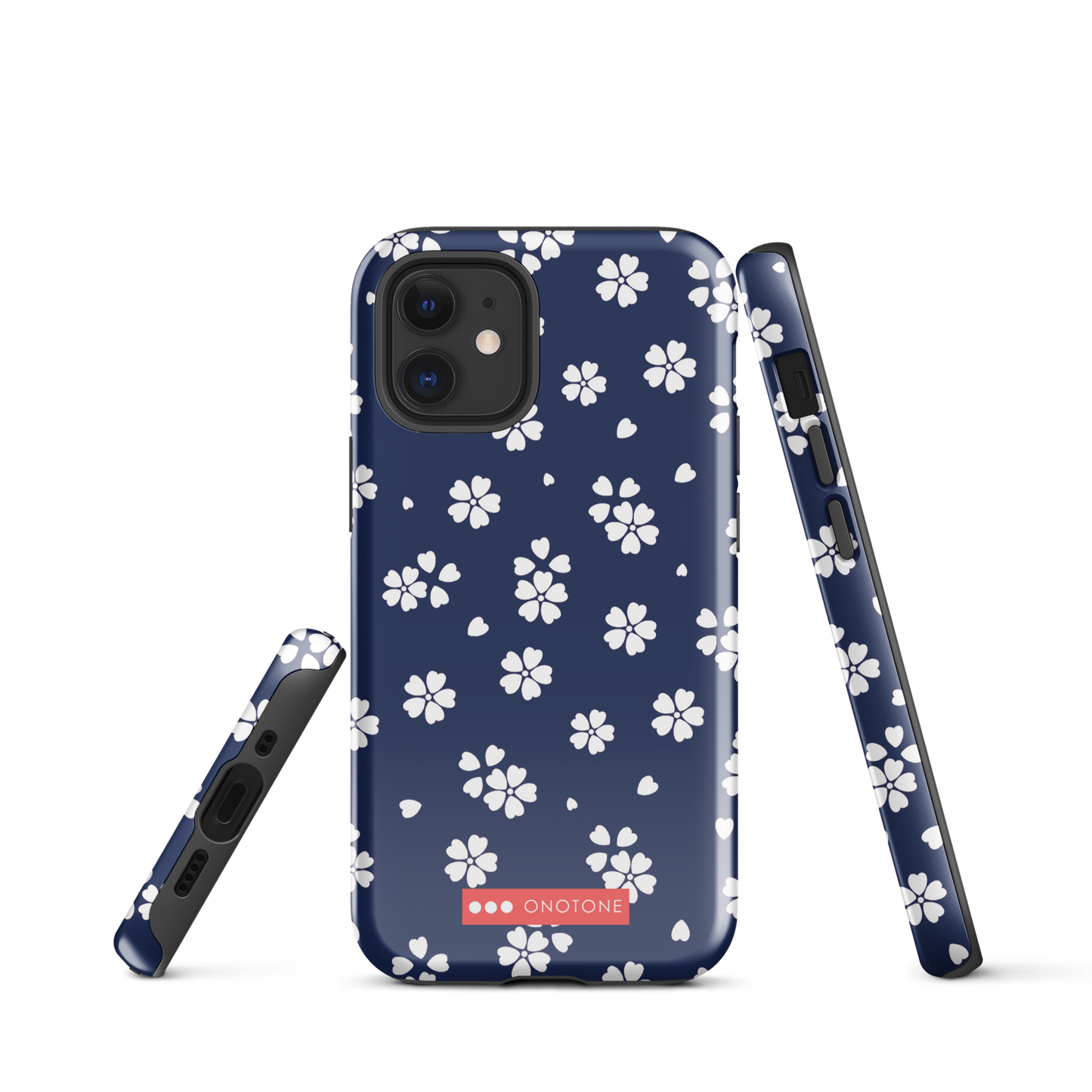 Japanese design indigo iPhone® Case with blue sakura patterns