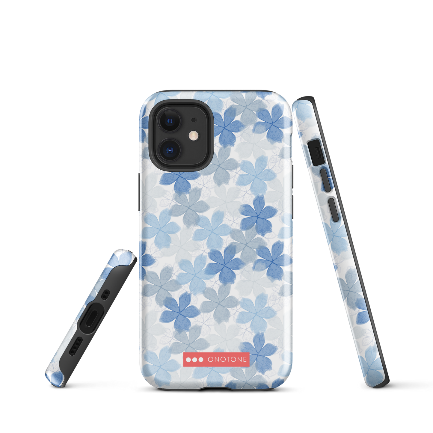 Japanese design indigo iPhone® Case with floral patterns