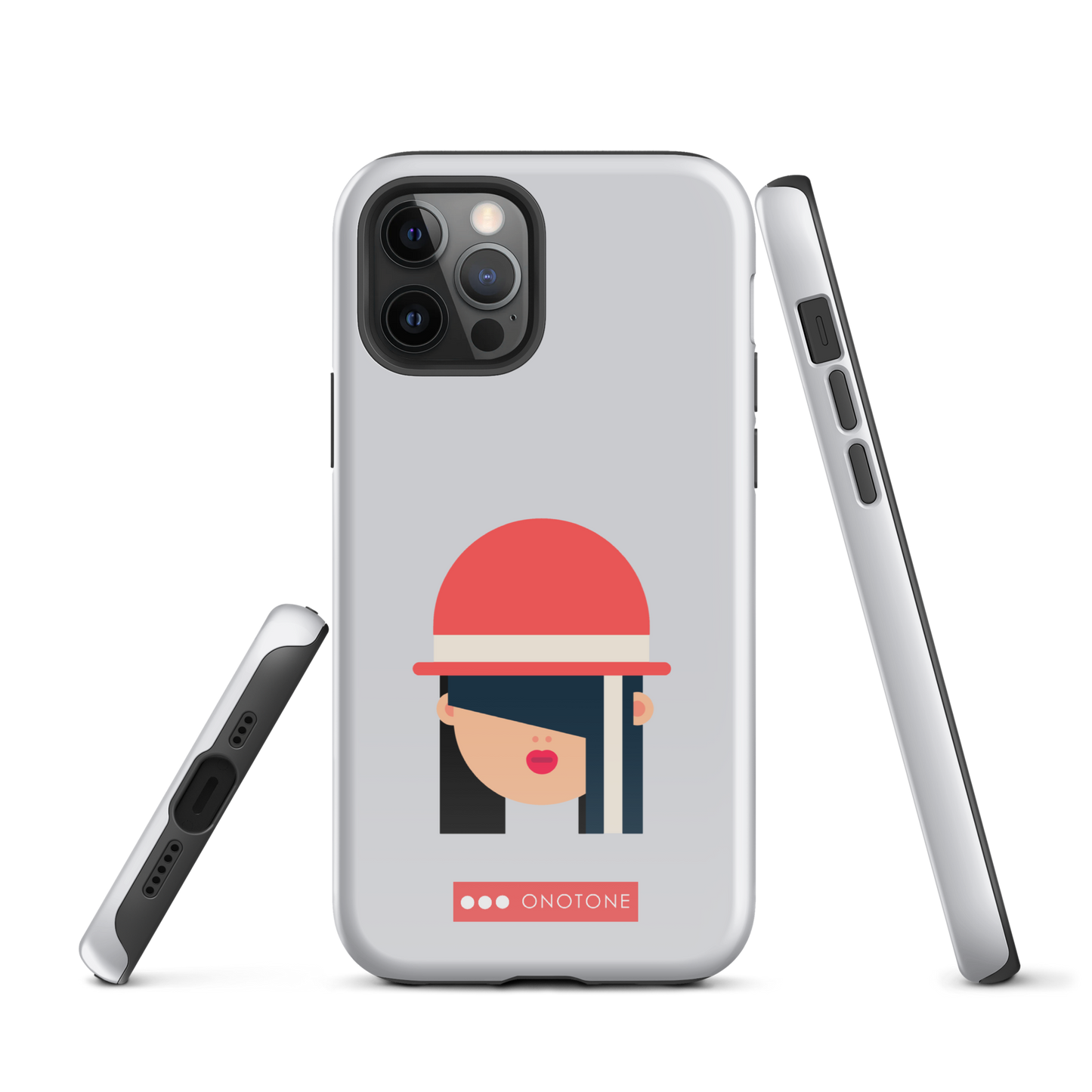 Dual Layer white modern iPhone® Case