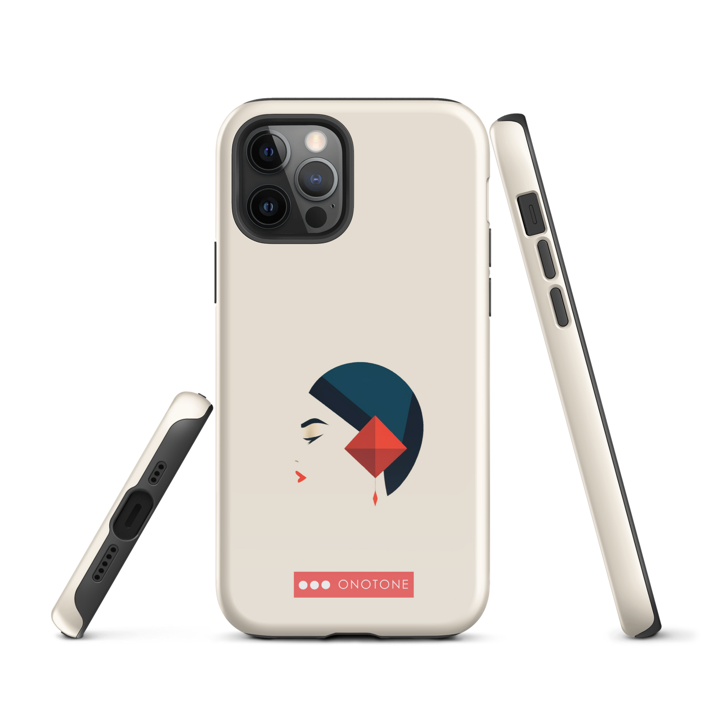 Dual Layer white modern iPhone® Case