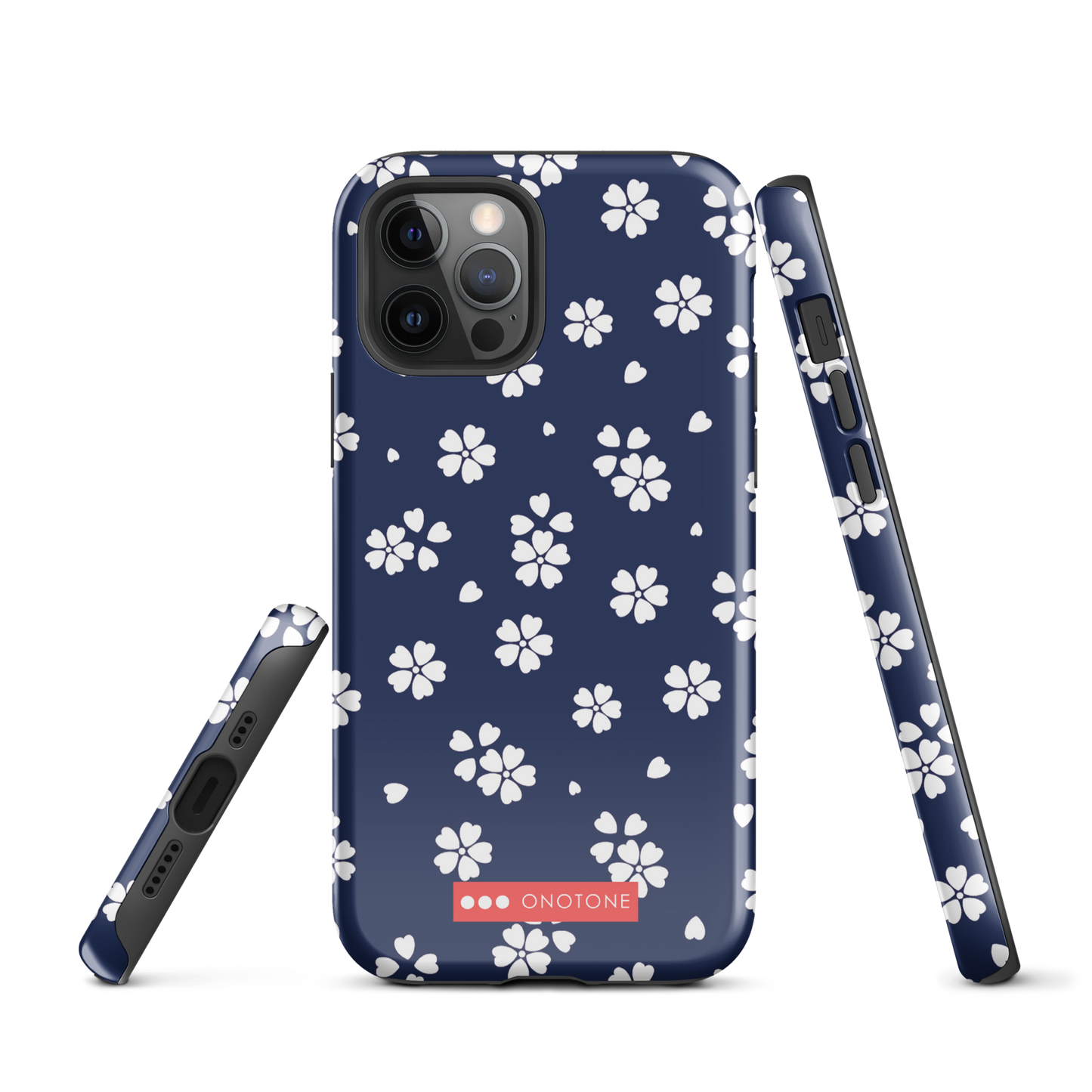Japanese design indigo iPhone® Case with blue sakura patterns