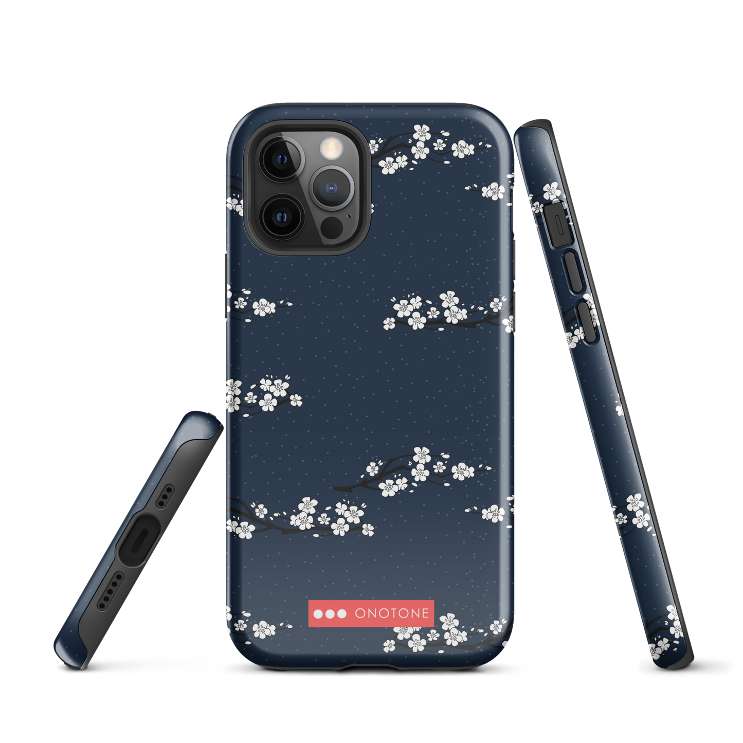 Japanese design indigo iPhone® Case with cherry blossoms