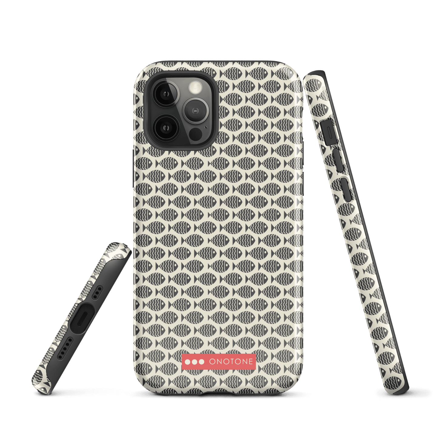 Japanese design indigo iPhone® Case with fish patterns (IND-022)