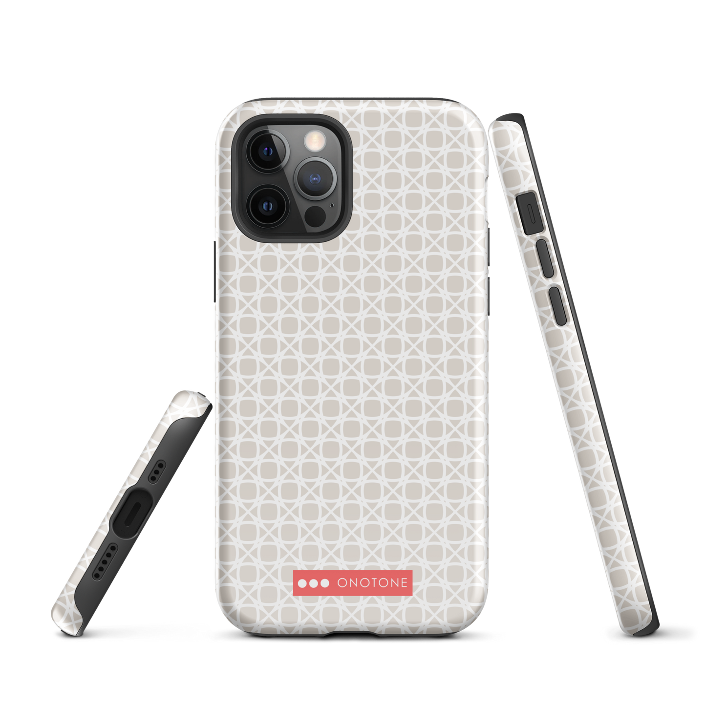 Japanese design indigo iPhone® Case with gray patterns