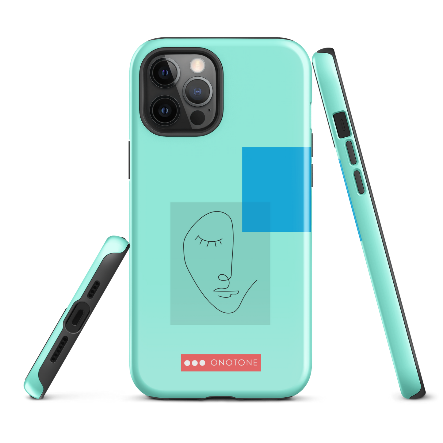 Dual Layer blue modern iPhone® Case