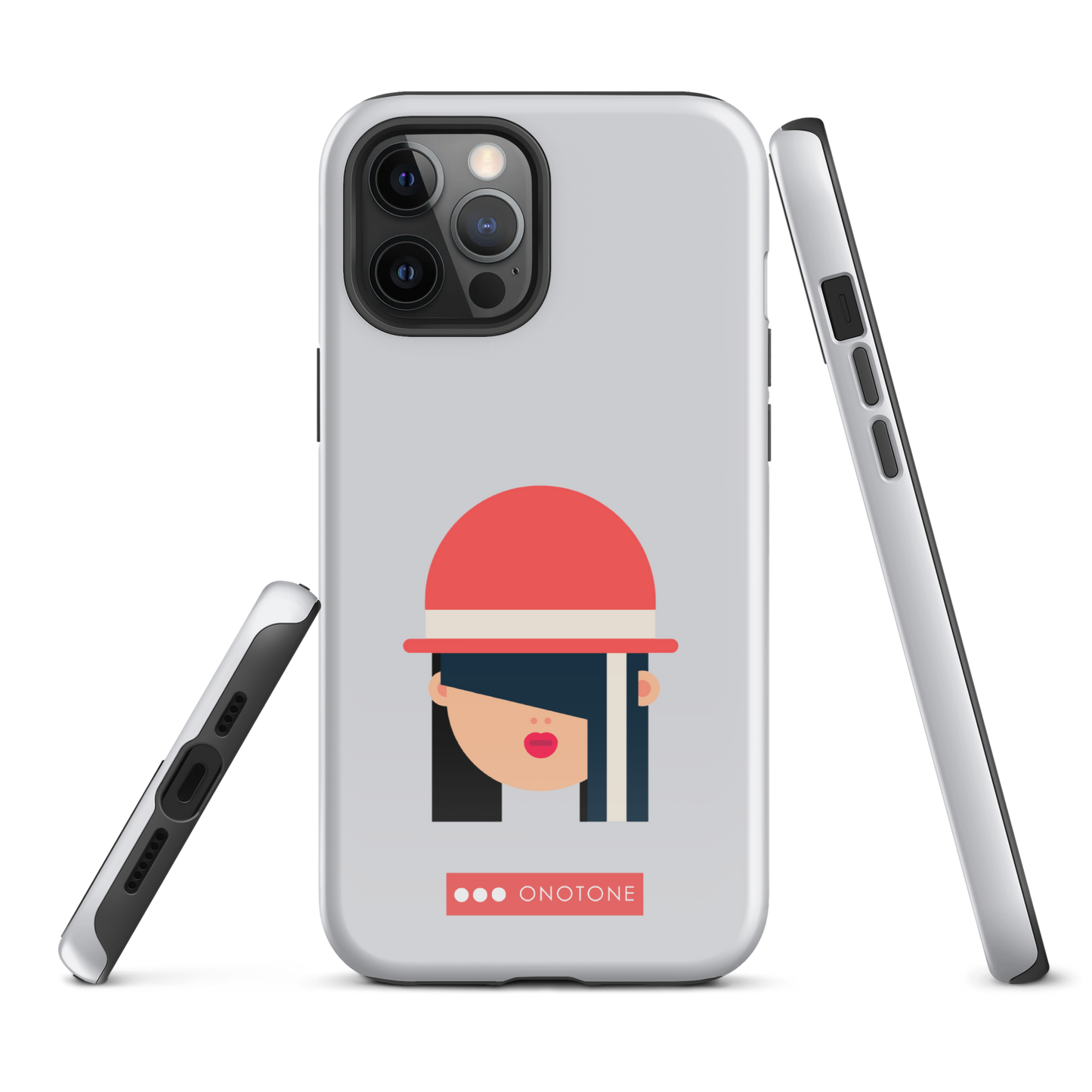 Dual Layer white modern iPhone® Case