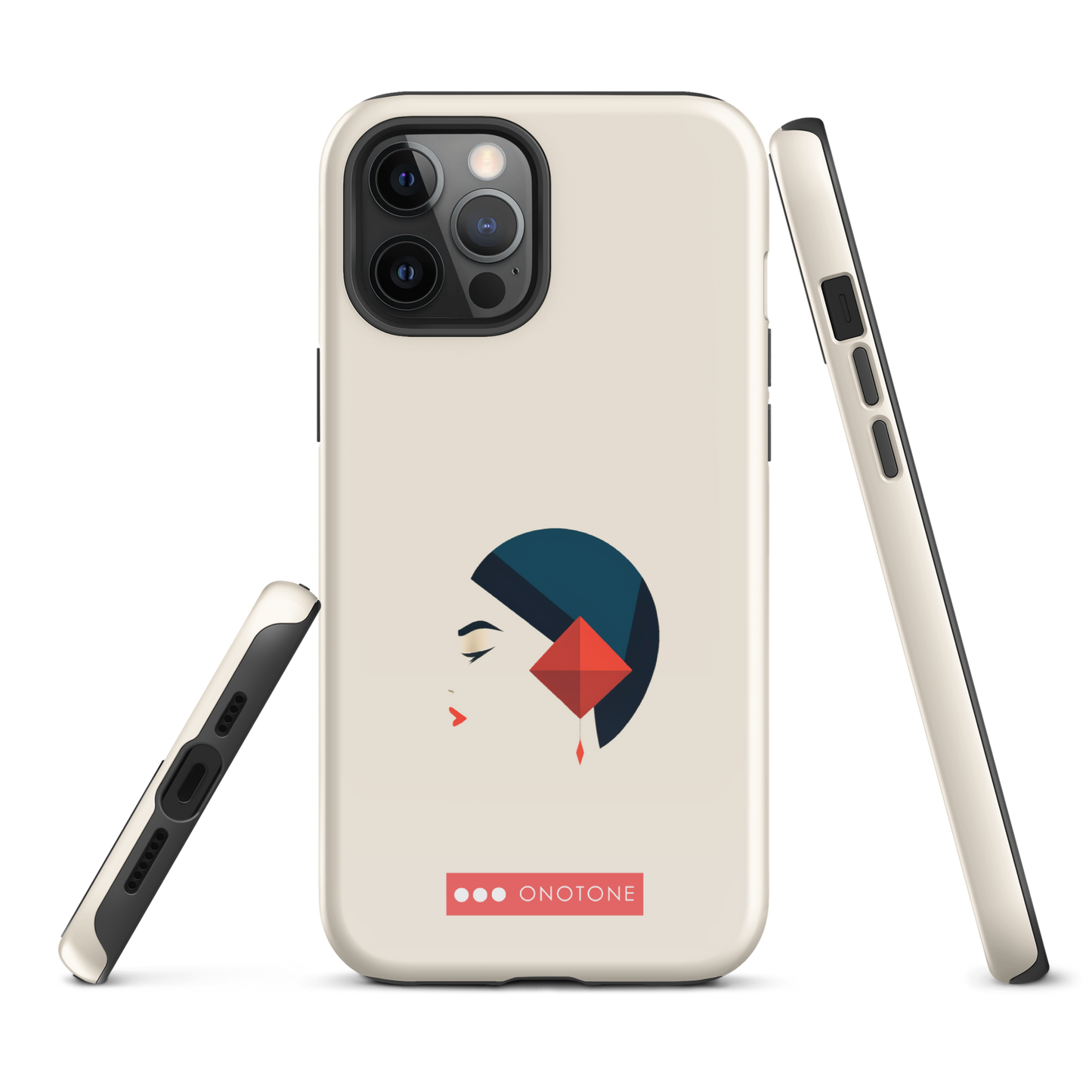 Dual Layer white modern iPhone® Case