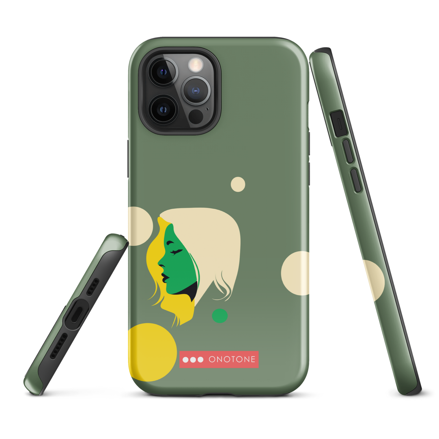 Dual Layer green modern iPhone® Case