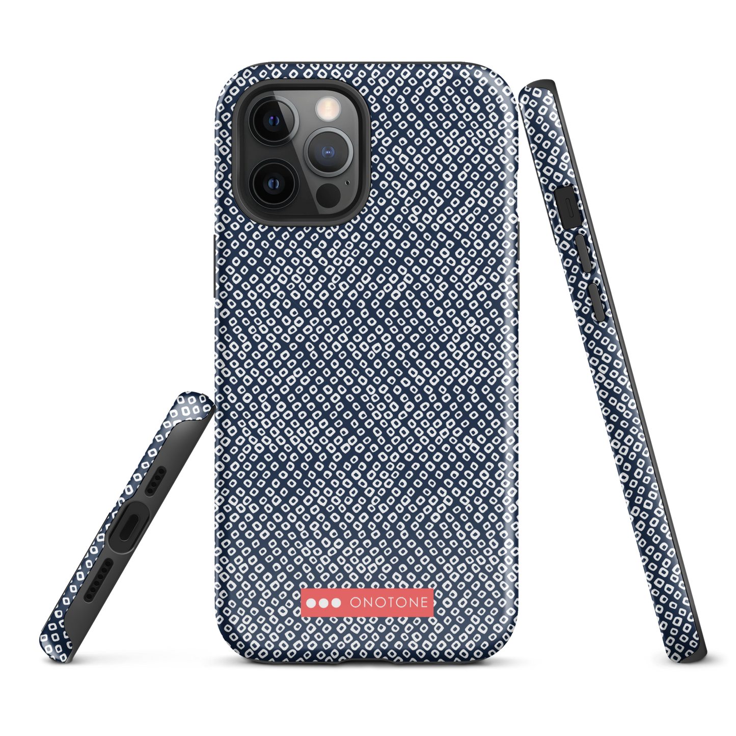 Japanese design indigo iPhone® Case with dotted patterns