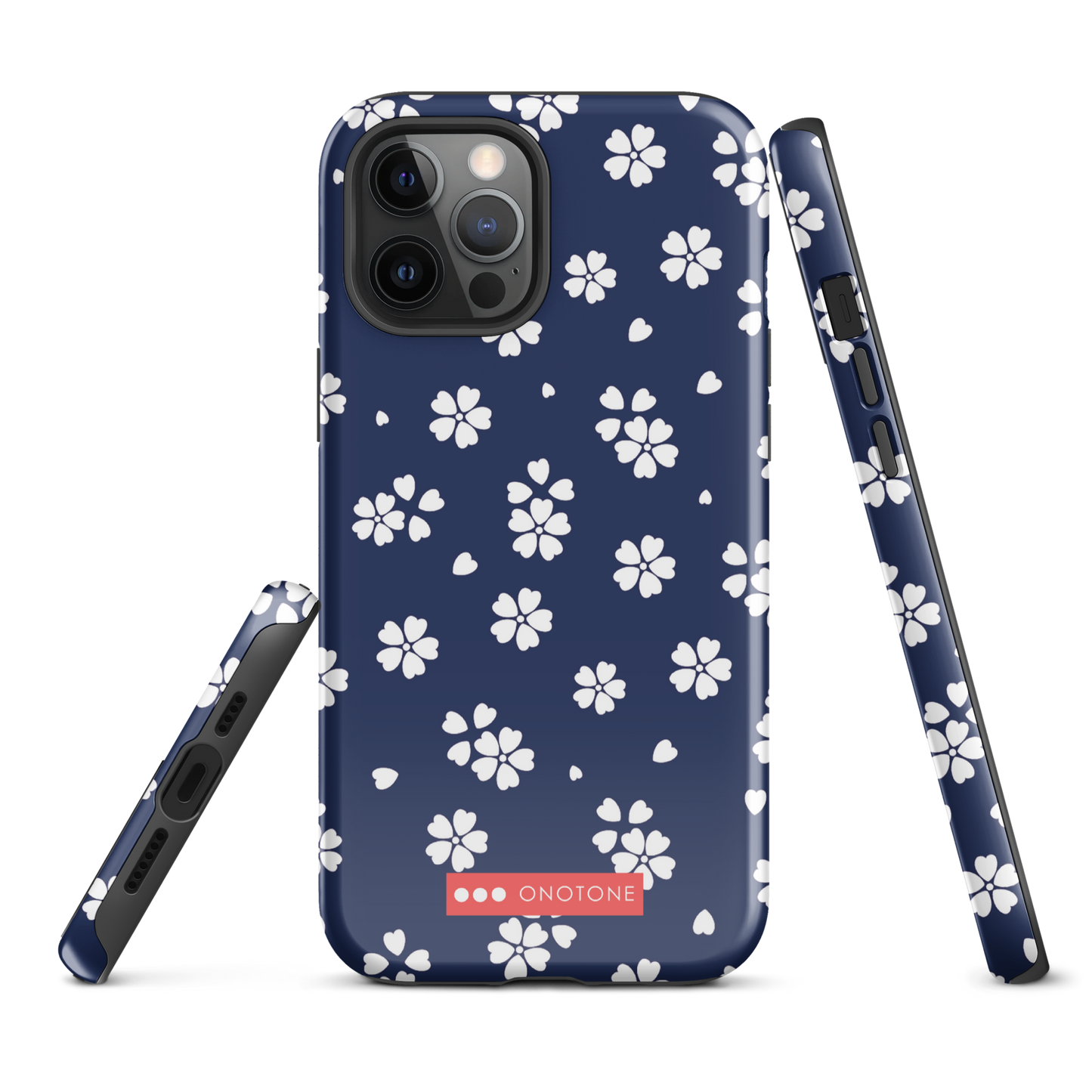 Japanese design indigo iPhone® Case with blue sakura patterns