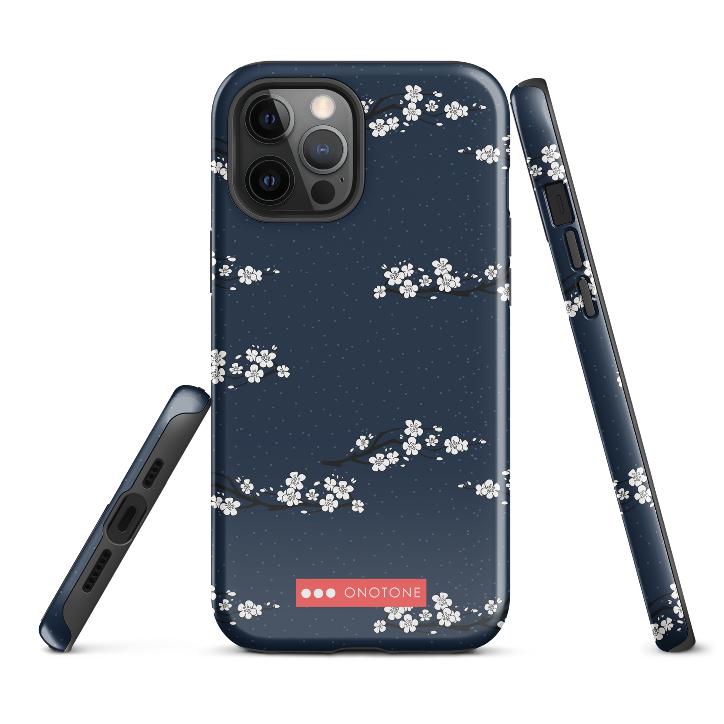 Japanese design indigo iPhone® Case with cherry blossoms