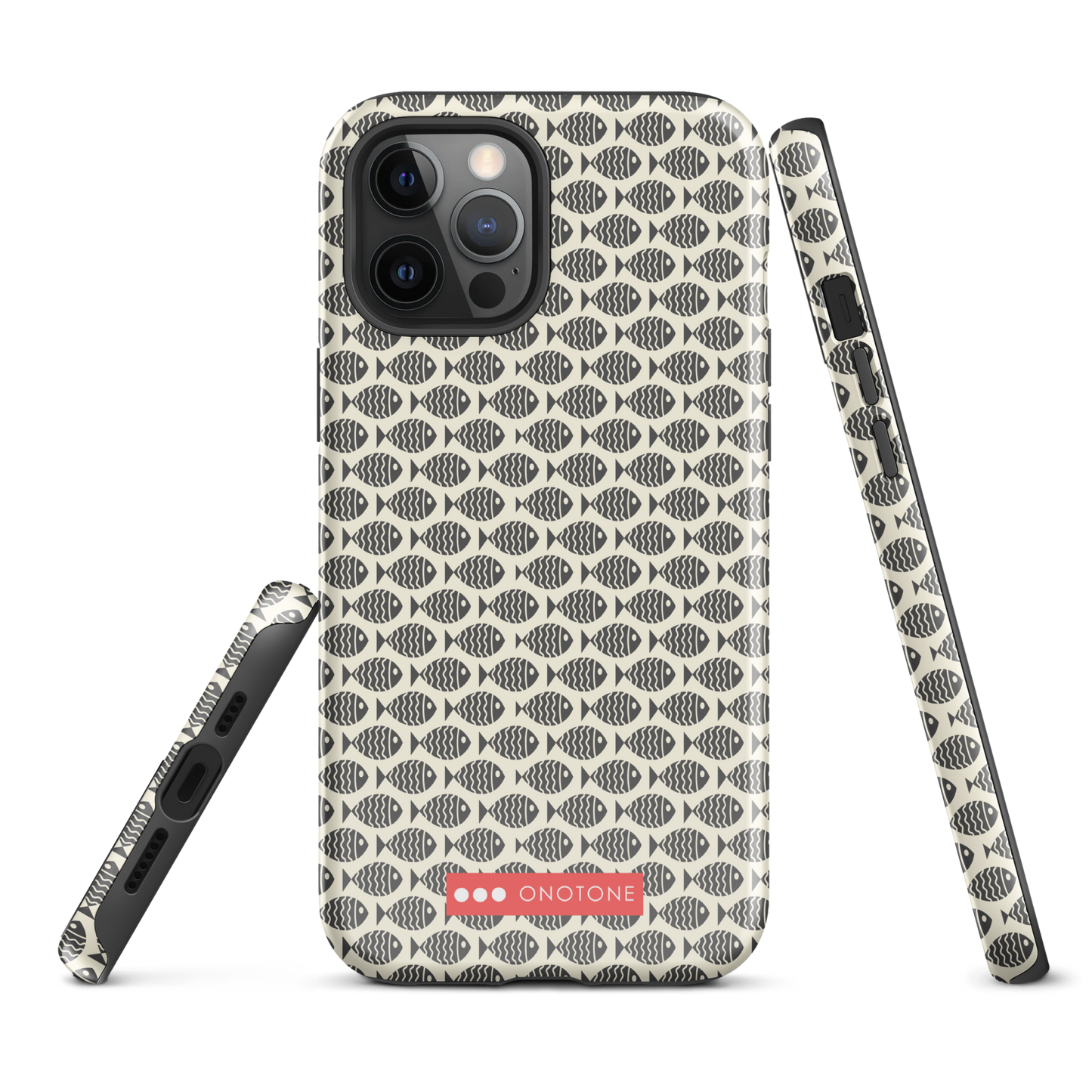 Japanese design indigo iPhone® Case with fish patterns