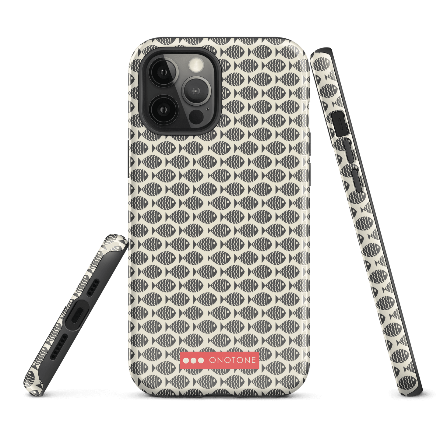 Japanese design indigo iPhone® Case with fish patterns (IND-022)