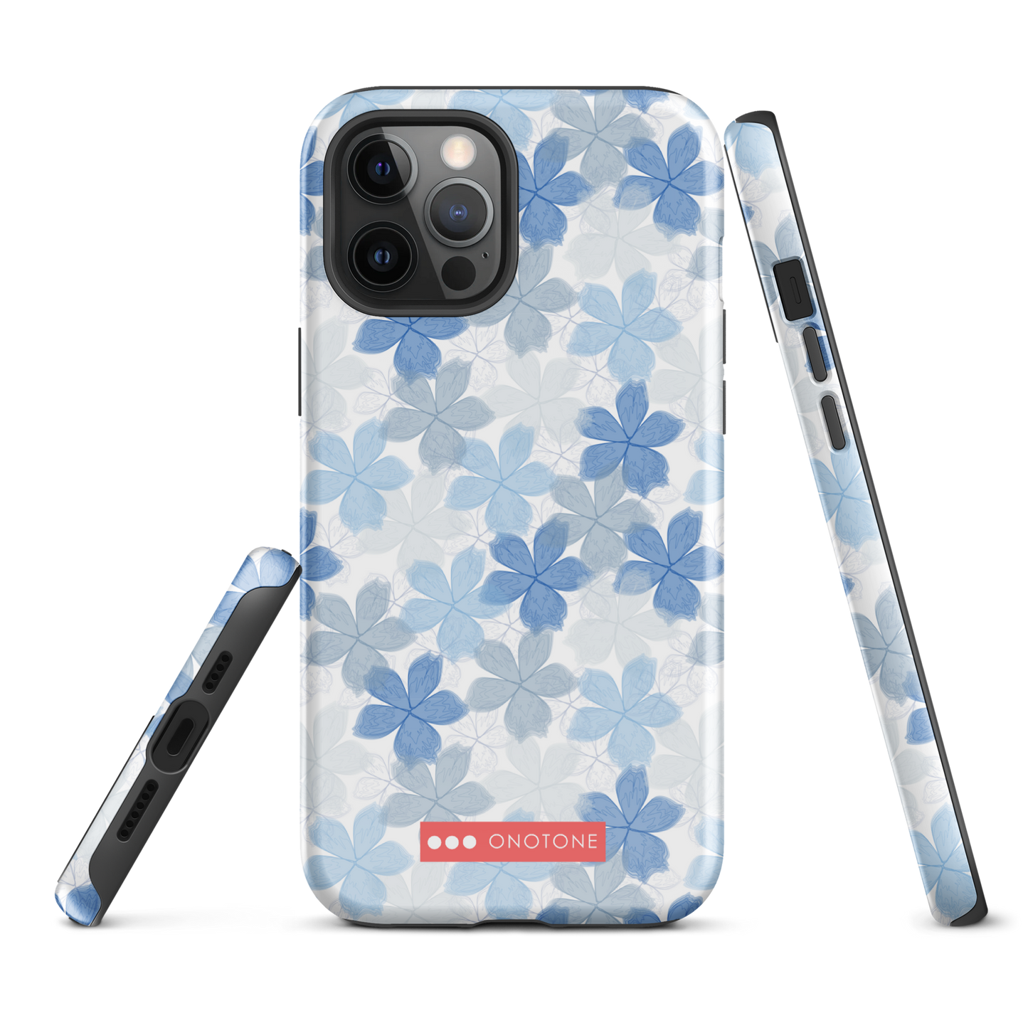 Japanese design indigo iPhone® Case with floral patterns