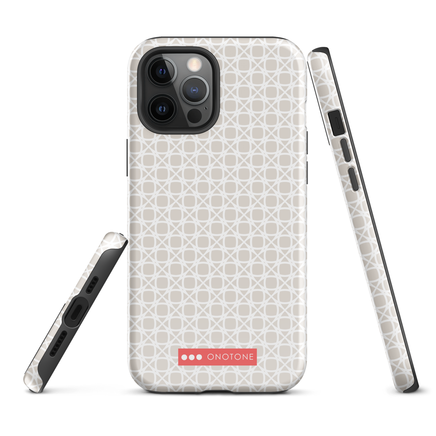 Japanese design indigo iPhone® Case with gray patterns