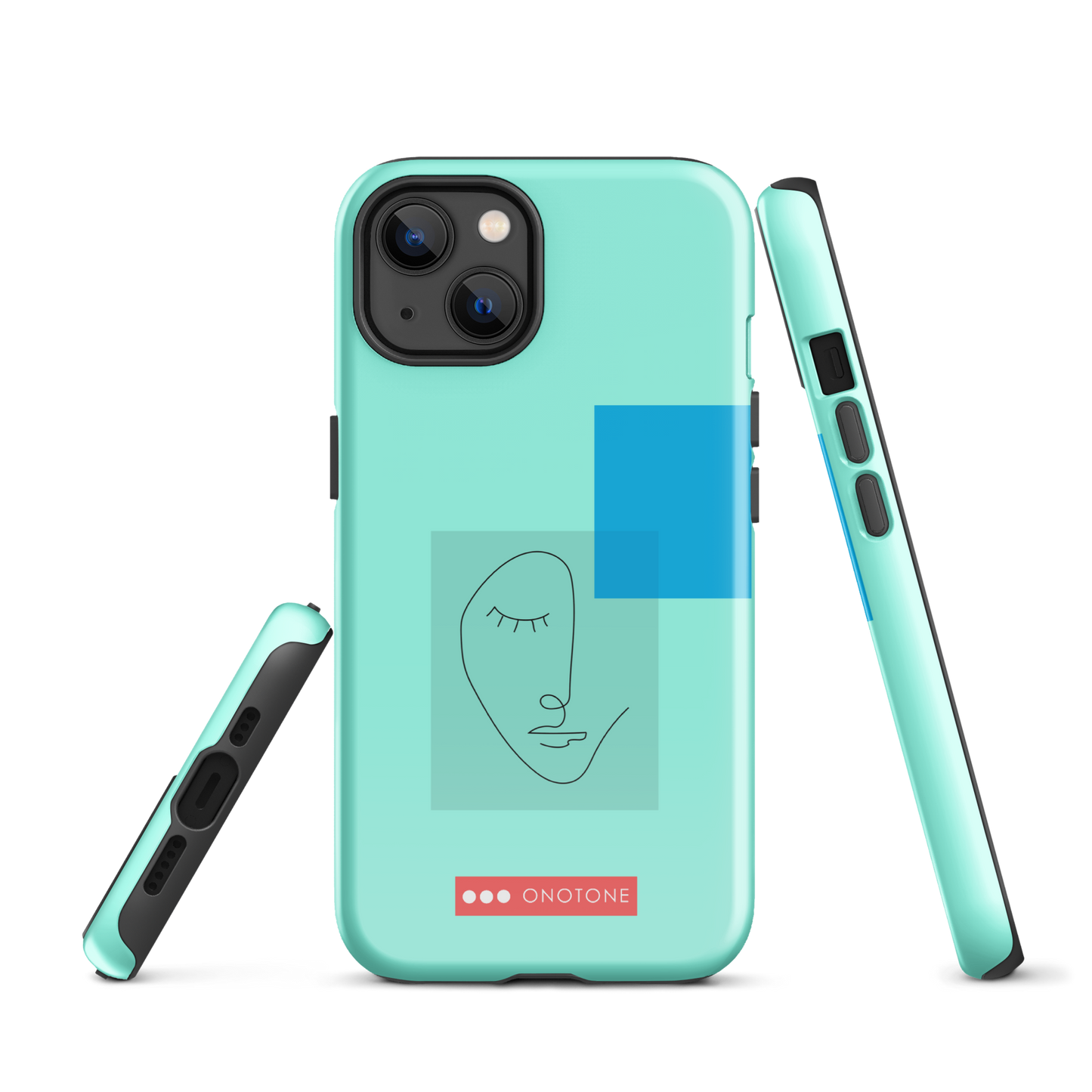 Dual Layer blue modern iPhone® Case