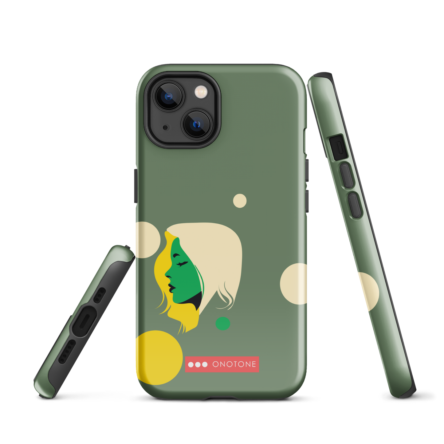 Dual Layer green modern iPhone® Case