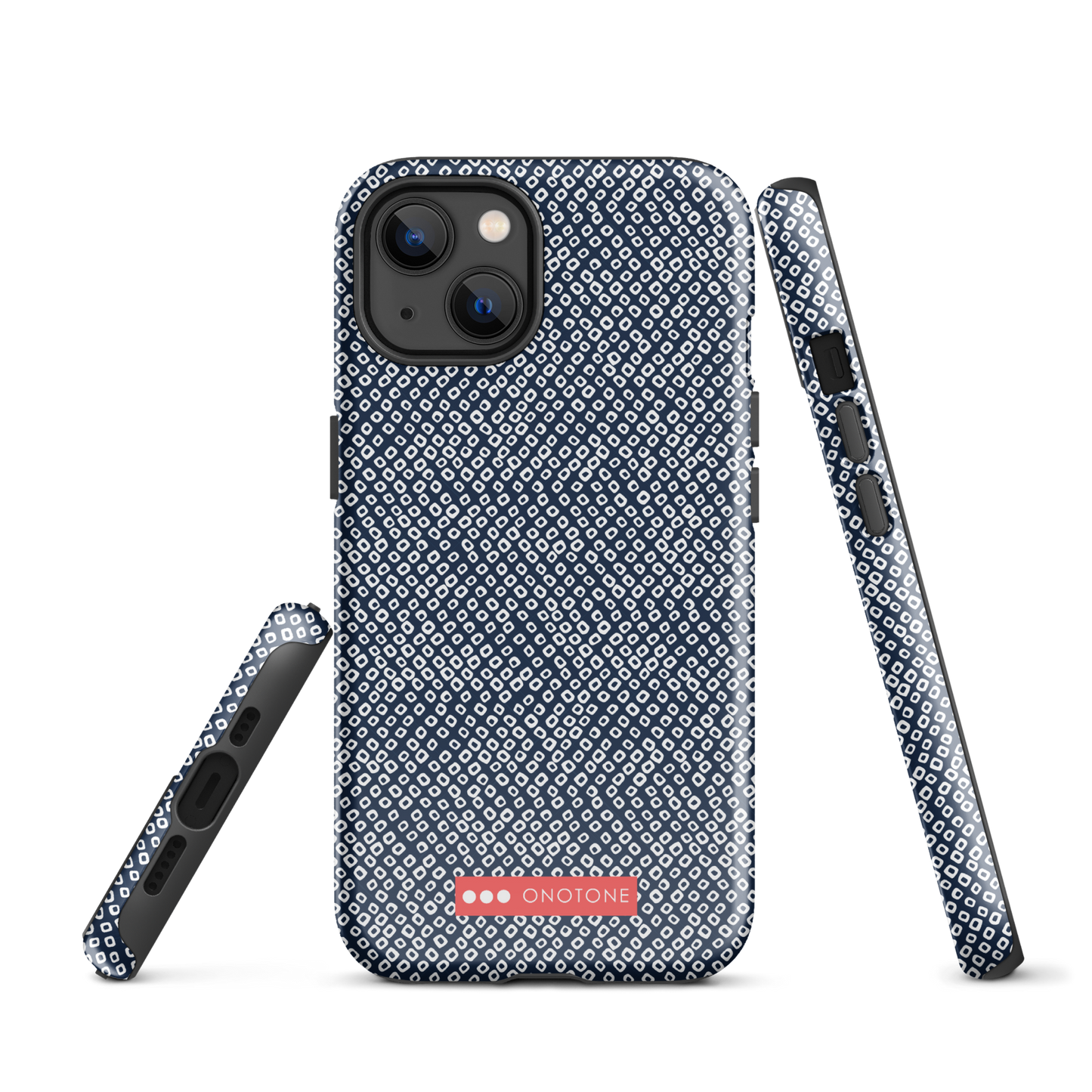 Japanese design indigo iPhone® Case with dotted patterns