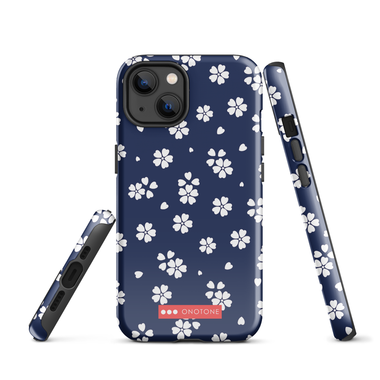 Japanese design indigo iPhone® Case with blue sakura patterns