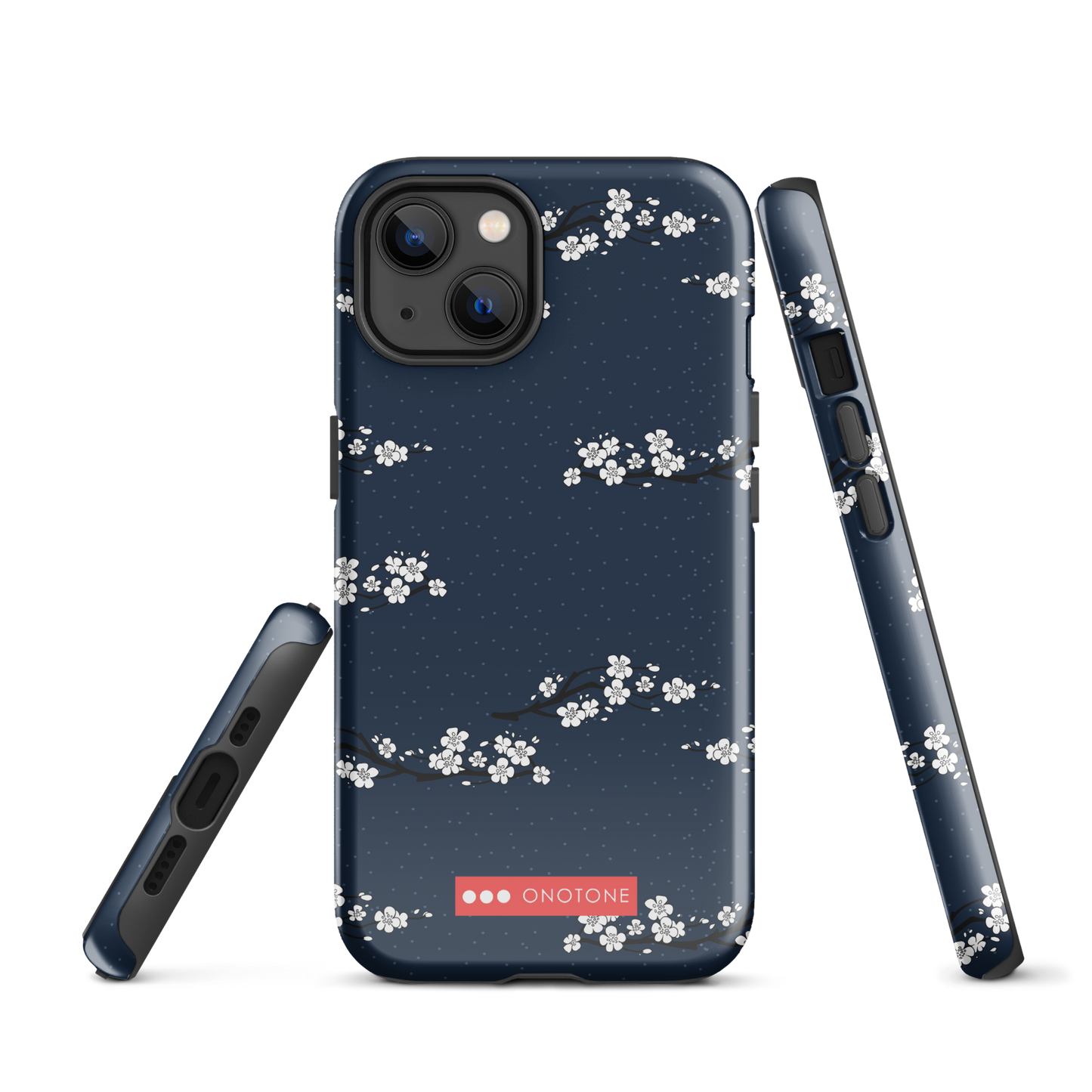 Japanese design indigo iPhone® Case with cherry blossoms