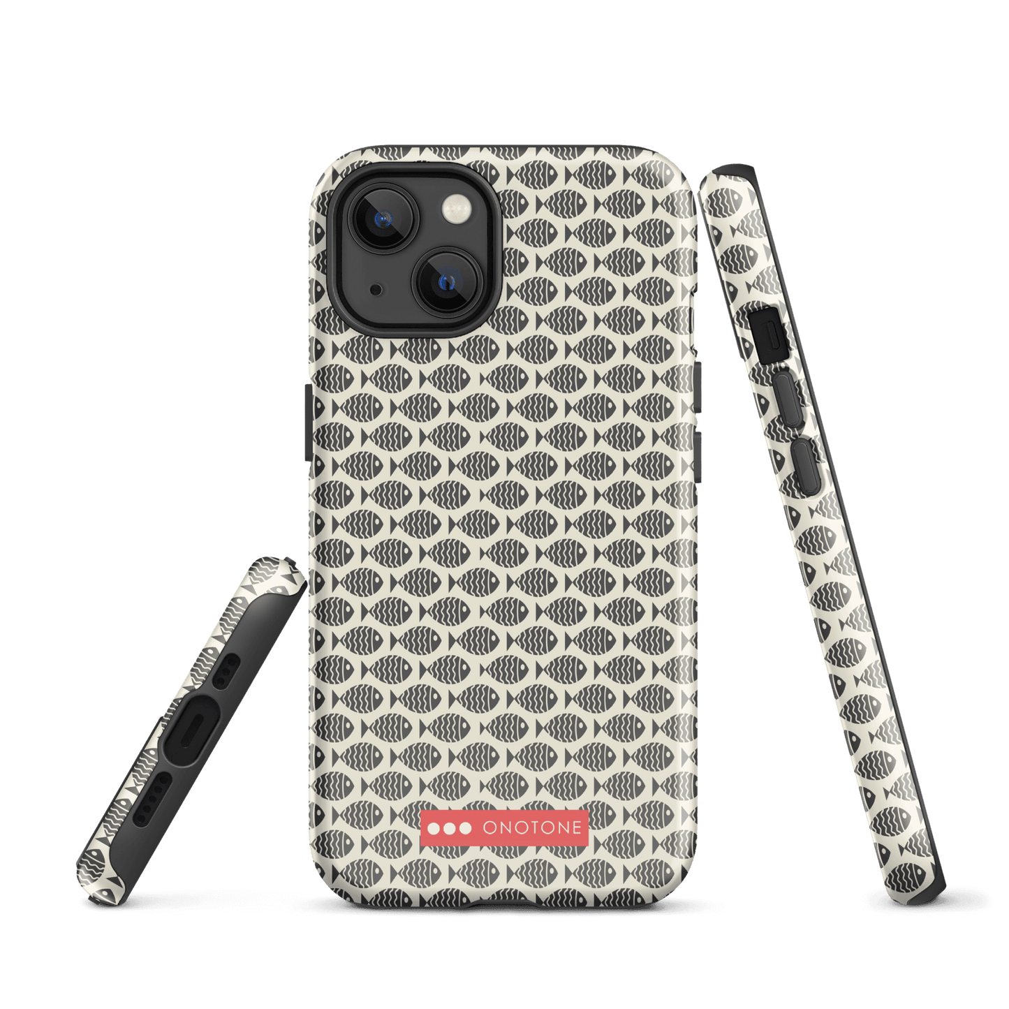 Japanese design indigo iPhone® Case with fish patterns (IND-022)