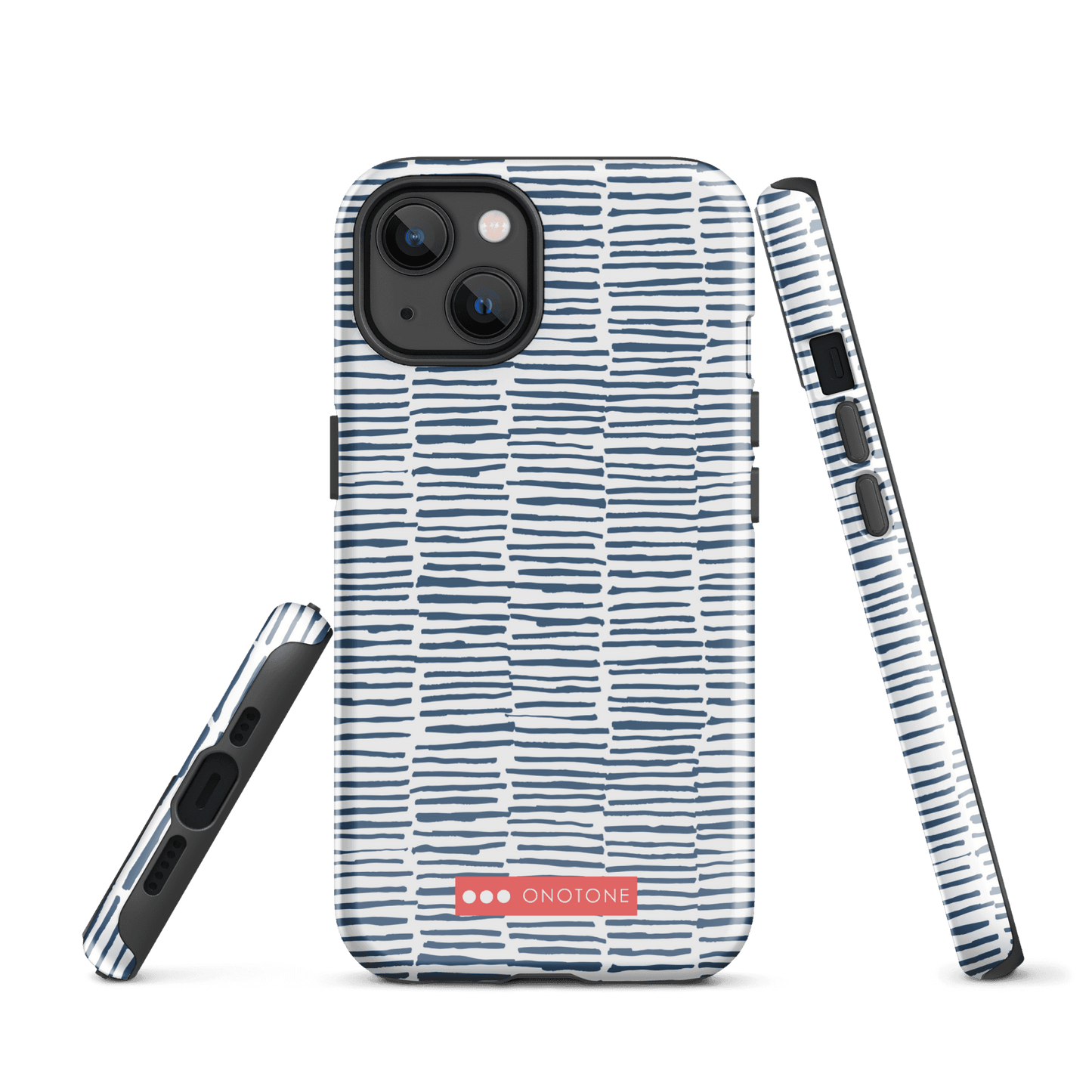 Japanese design indigo iPhone® Case with blue lines (IND-029)