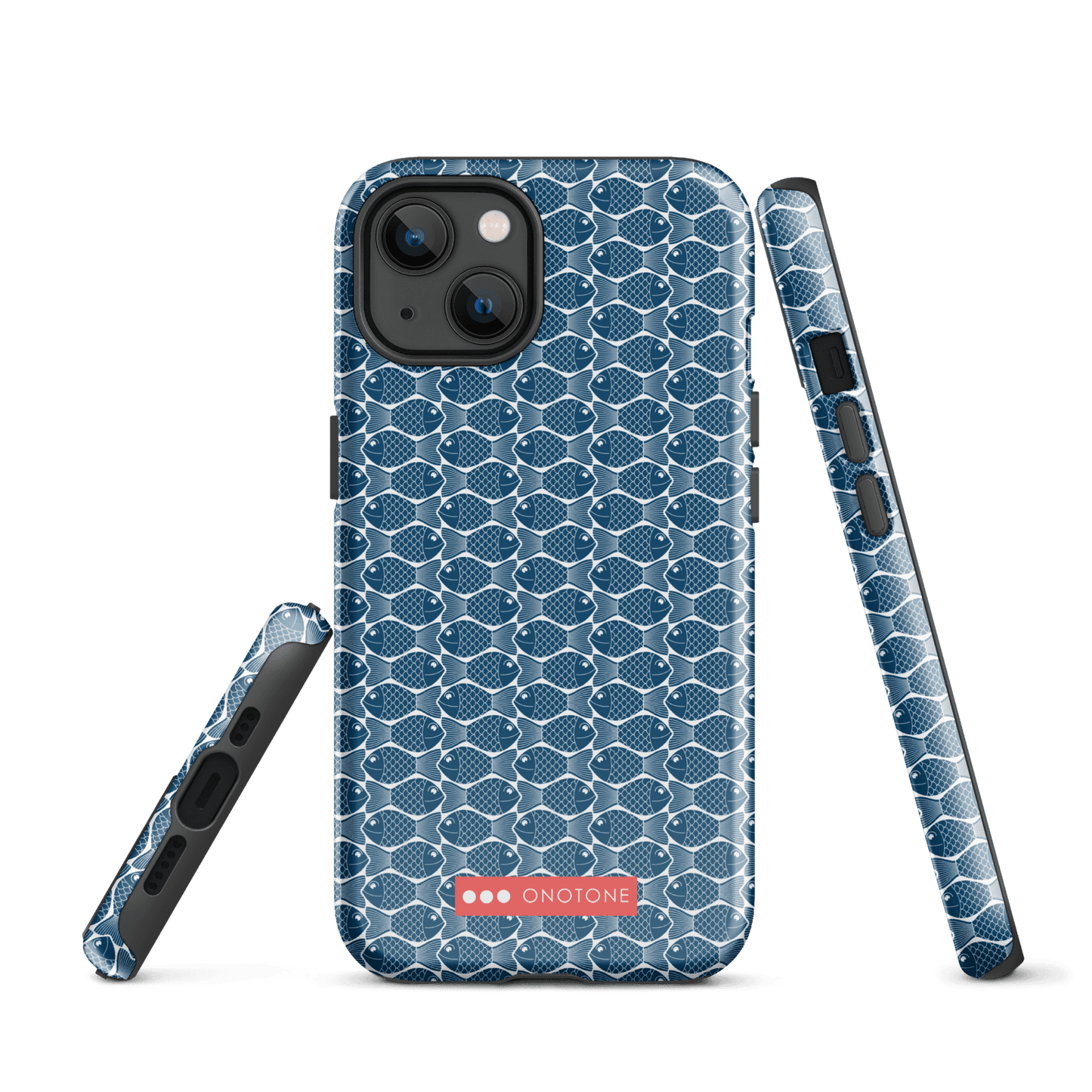 Japanese iPhone® Case with traditional Indigo fish patterns (IND-048)