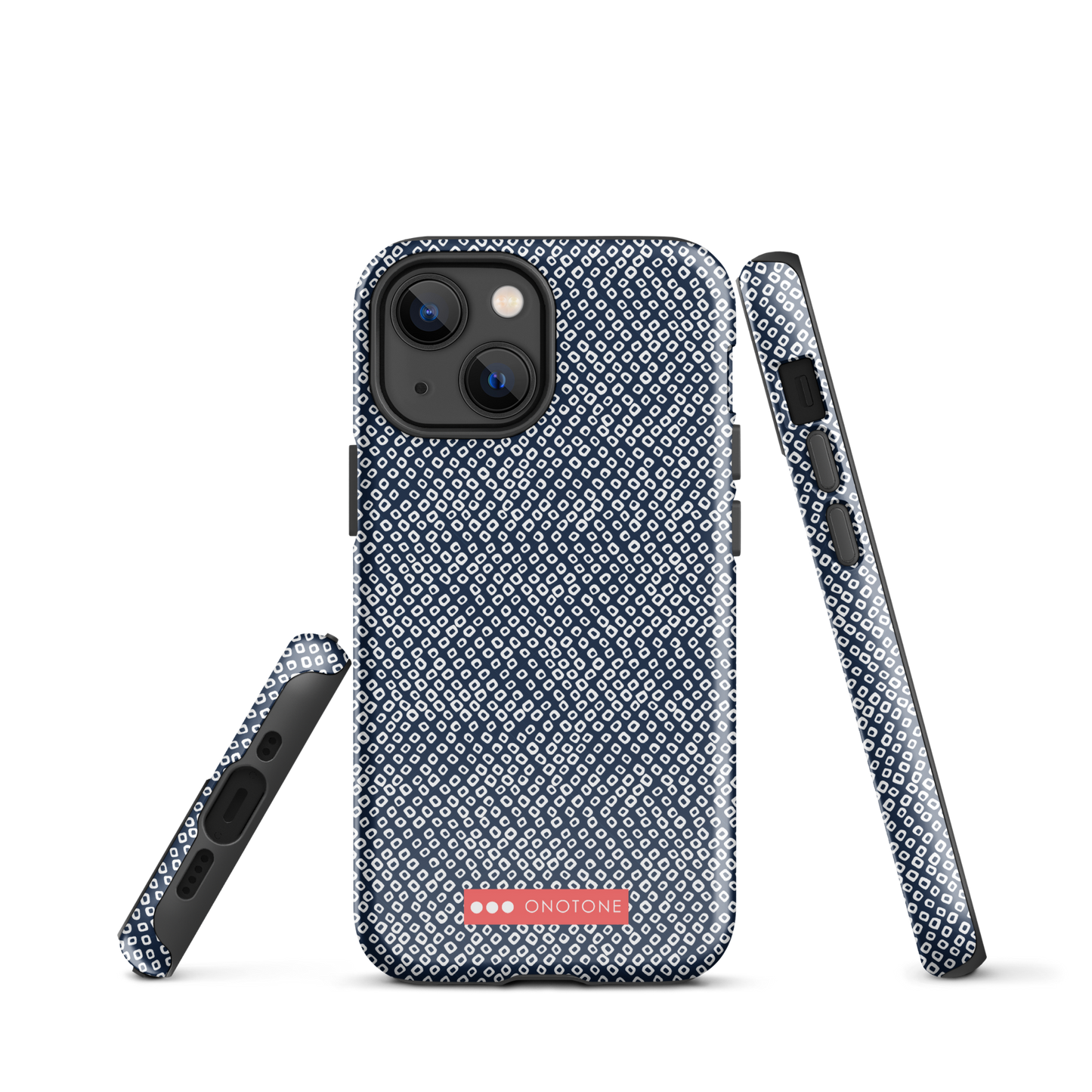 Japanese design indigo iPhone® Case with dotted patterns