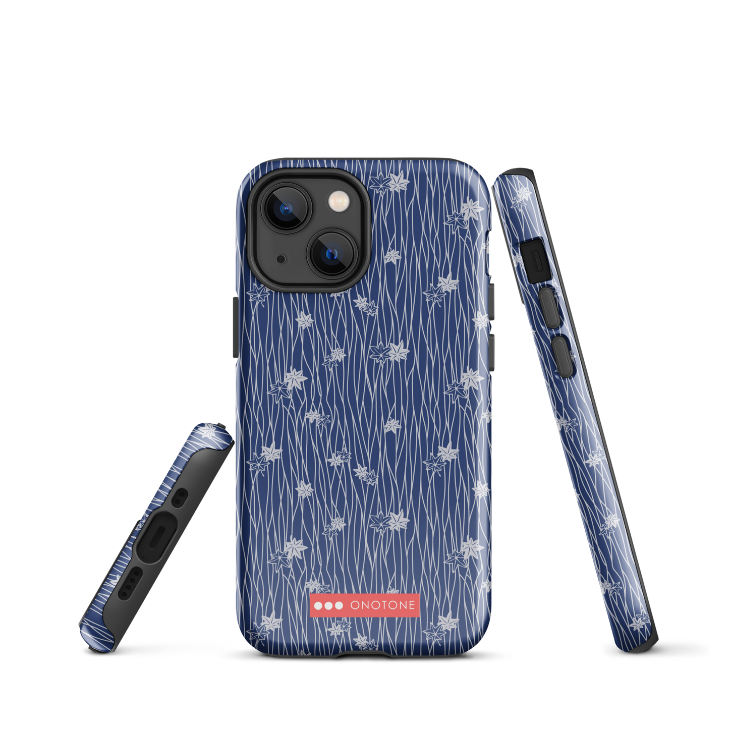 Japanese design indigo iPhone® Case with flower patterns