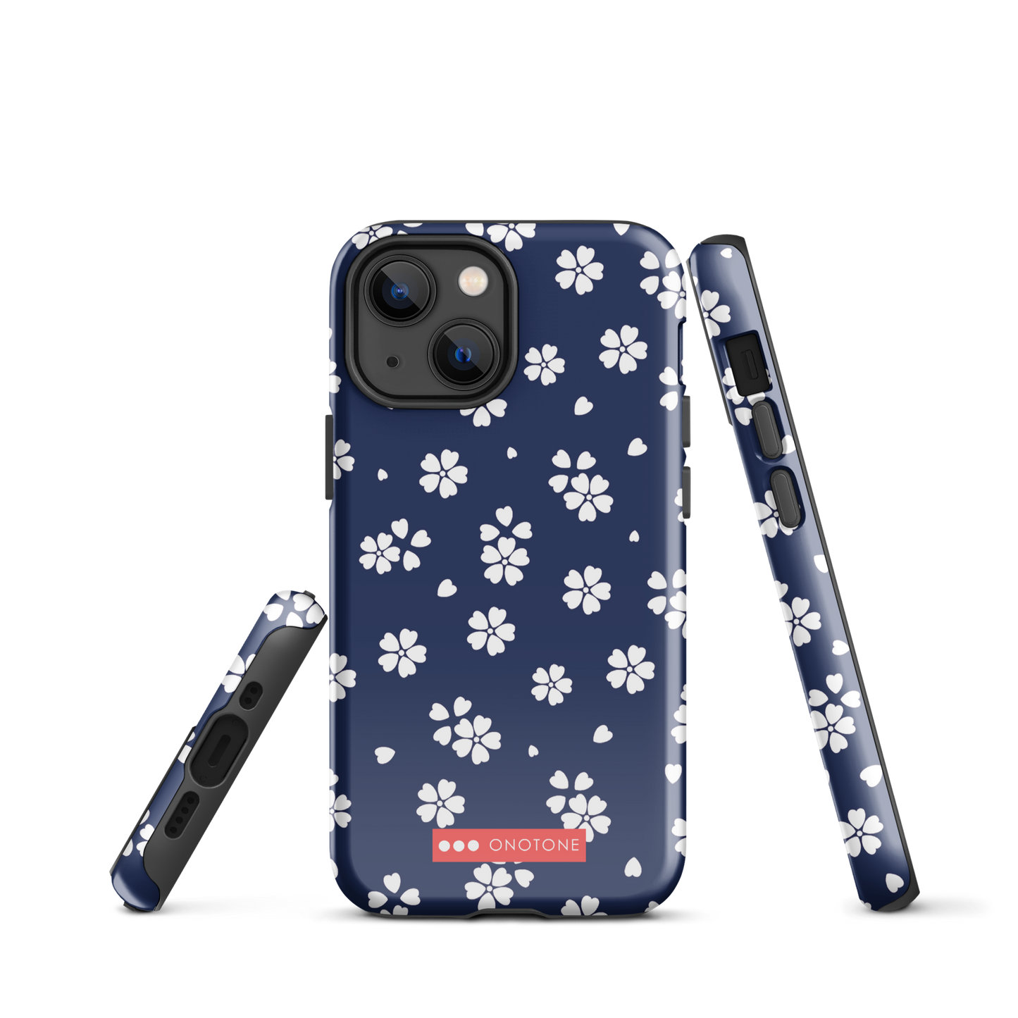 Japanese design indigo iPhone® Case with blue sakura patterns
