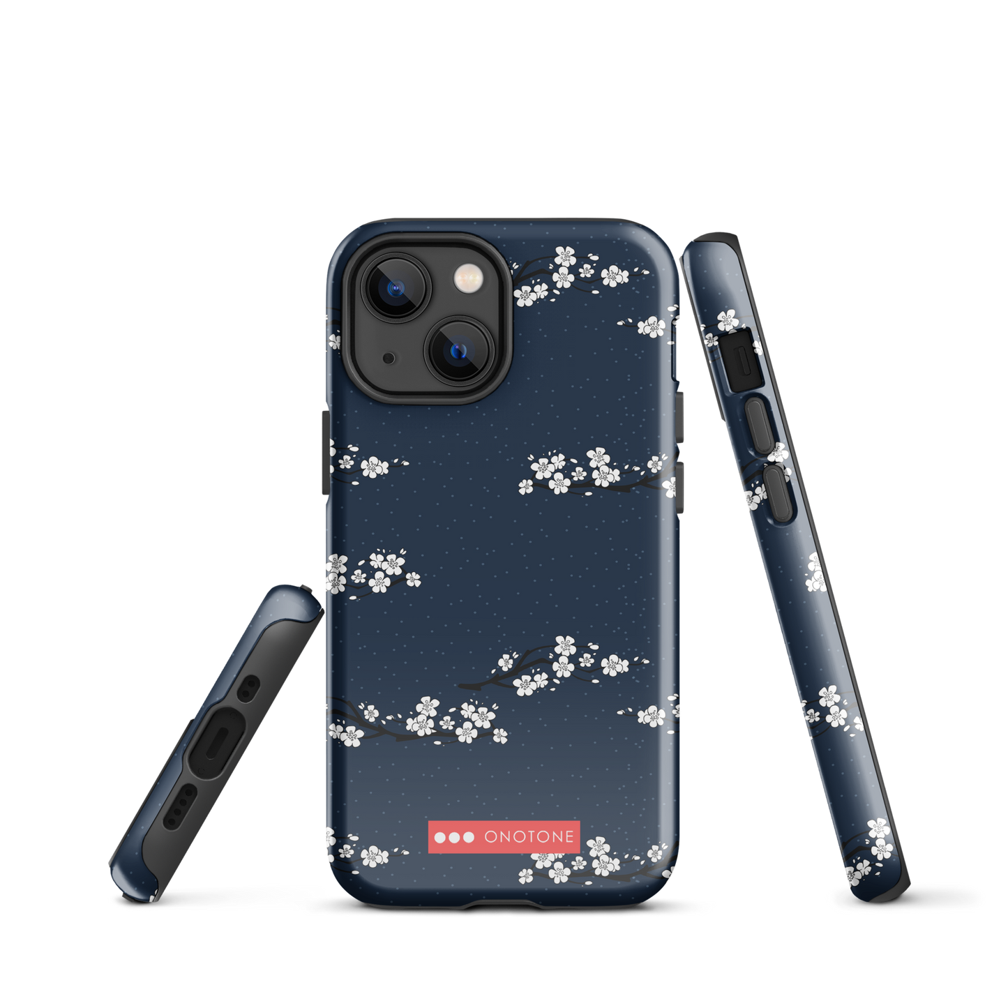 Japanese design indigo iPhone® Case with cherry blossoms