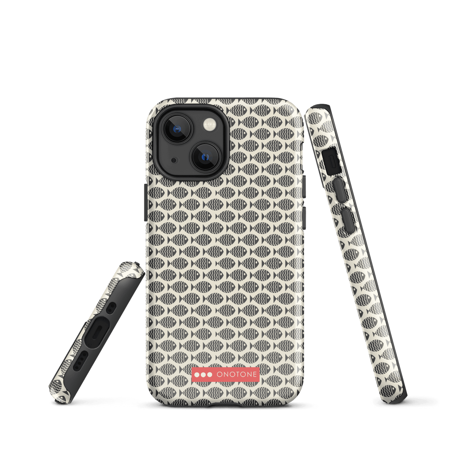 Japanese design indigo iPhone® Case with fish patterns (IND-022)