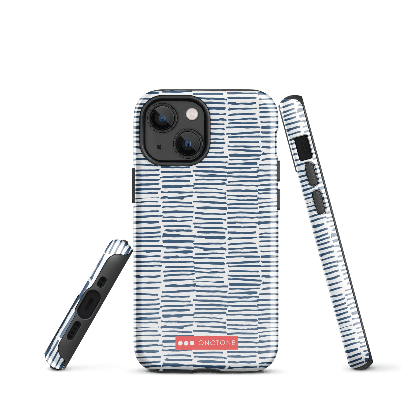 Japanese design indigo iPhone® Case with blue lines (IND-029)