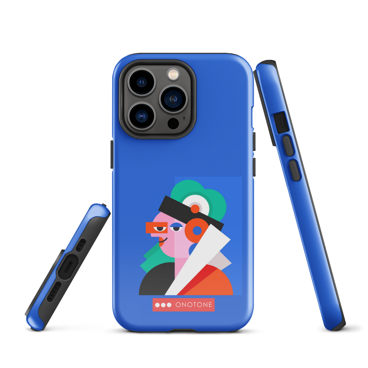 Dual Layer blue modern iPhone® Case