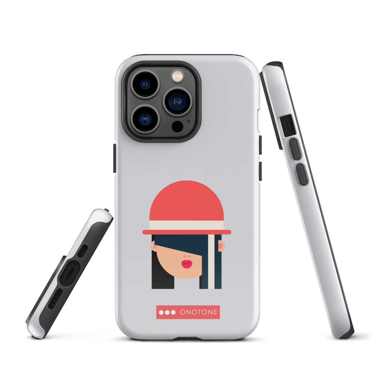 Dual Layer white modern iPhone® Case