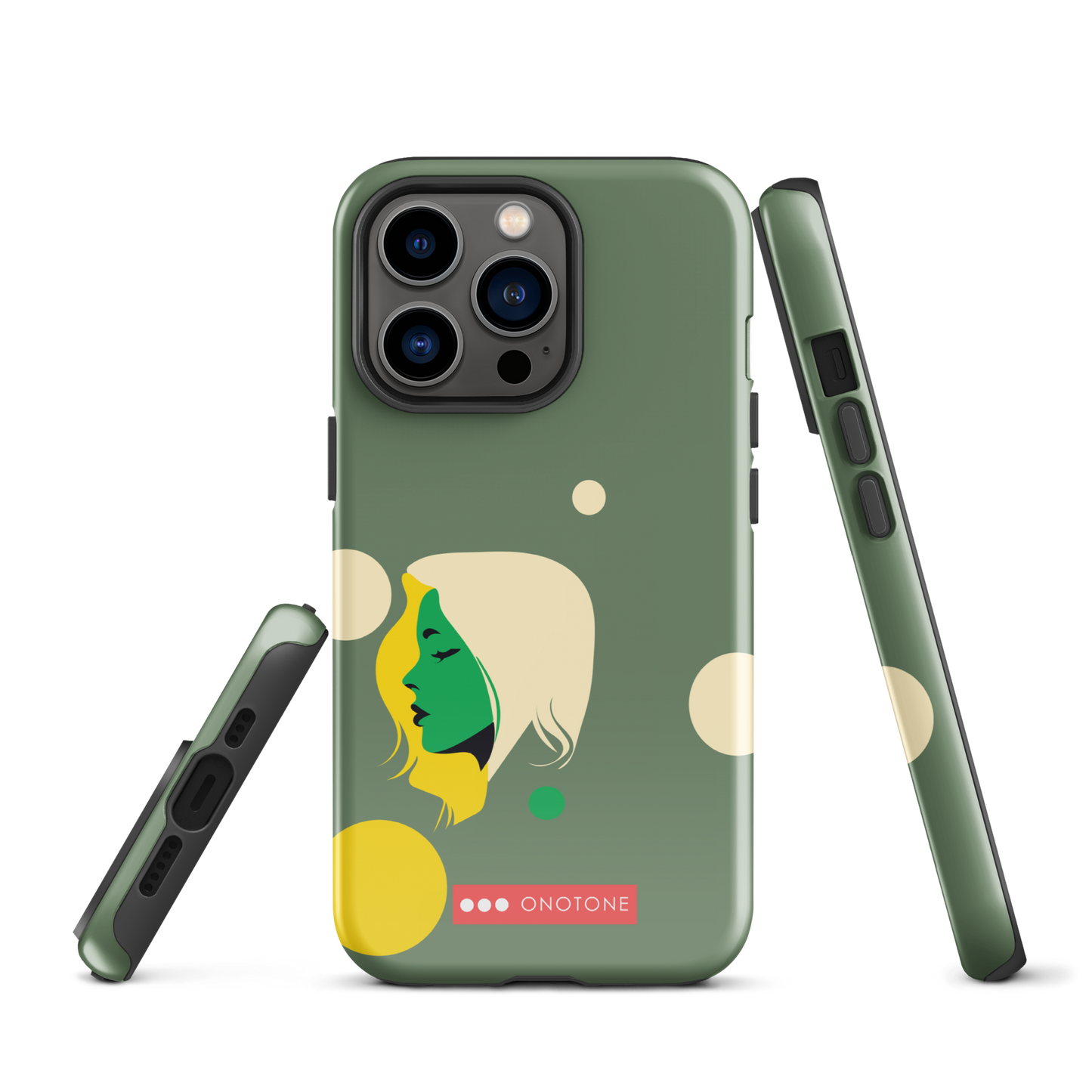 Dual Layer green modern iPhone® Case