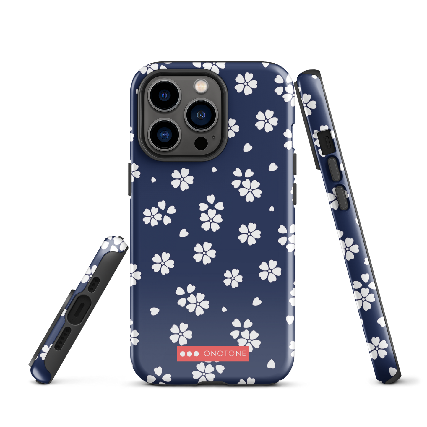 Japanese design indigo iPhone® Case with blue sakura patterns