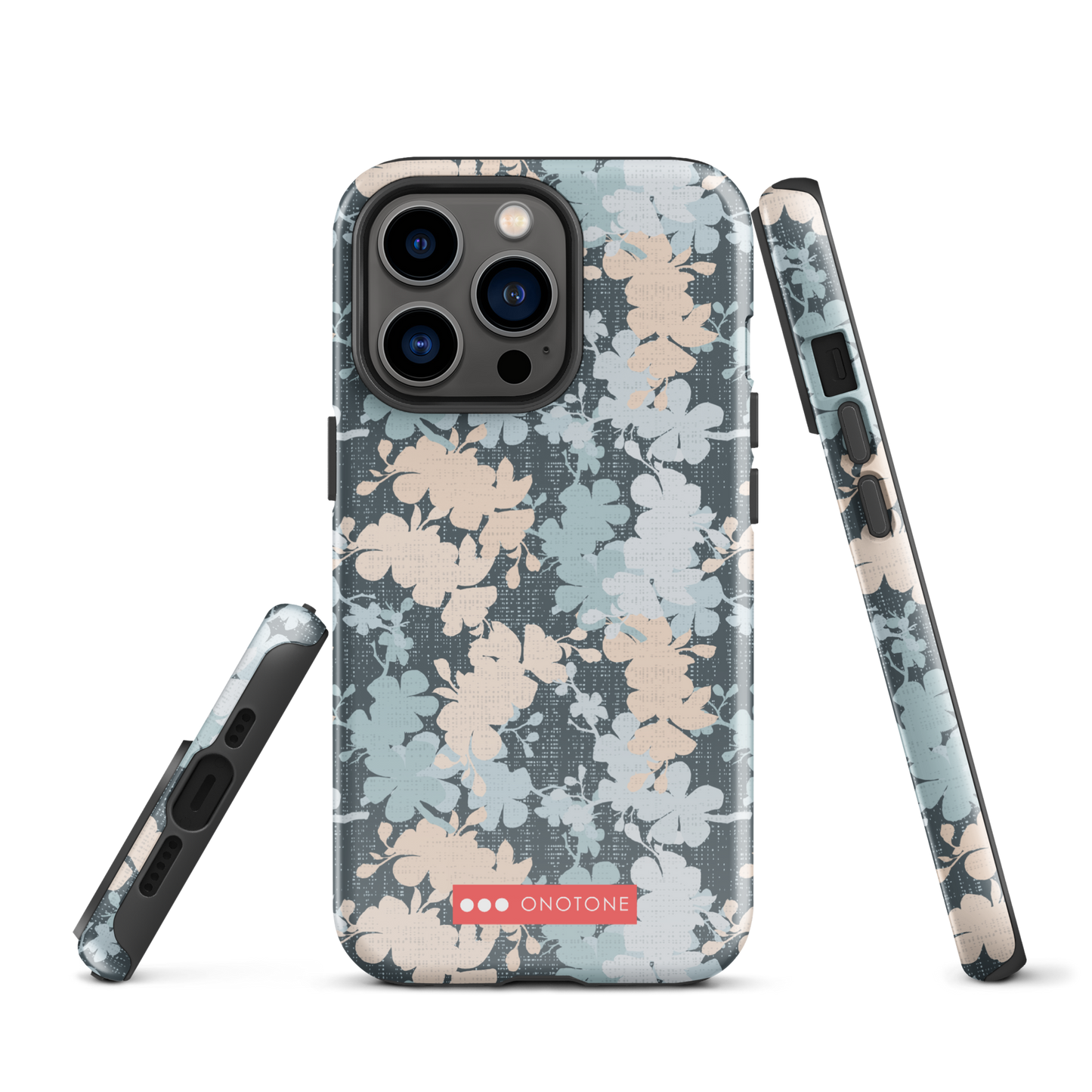Japanese design indigo iPhone® Case with sakura flower patterns