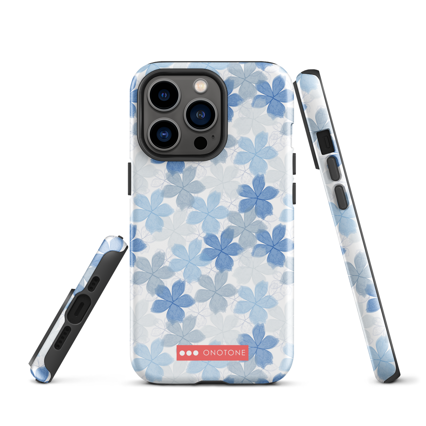 Japanese design indigo iPhone® Case with floral patterns