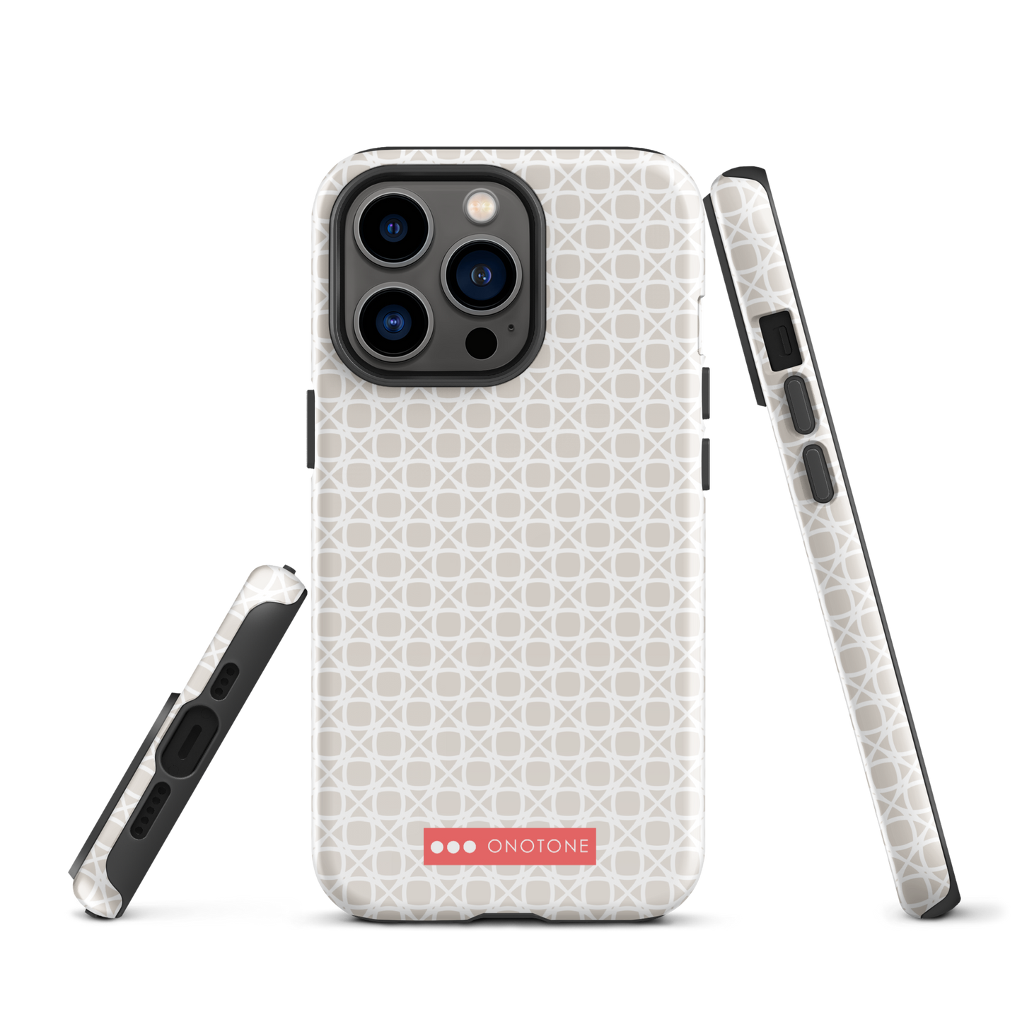 Japanese design indigo iPhone® Case with gray patterns