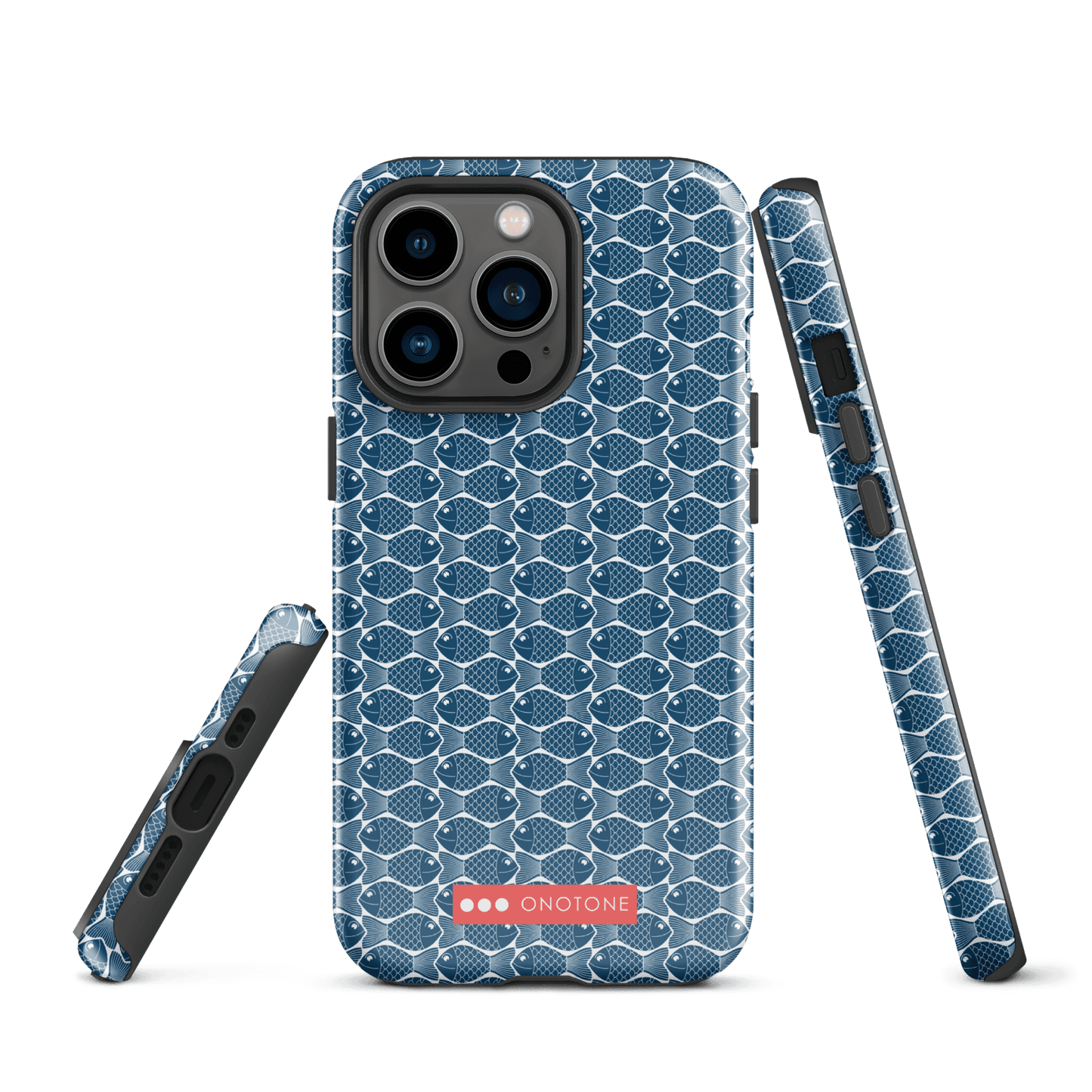 Japanese iPhone® Case with traditional Indigo fish patterns (IND-048)