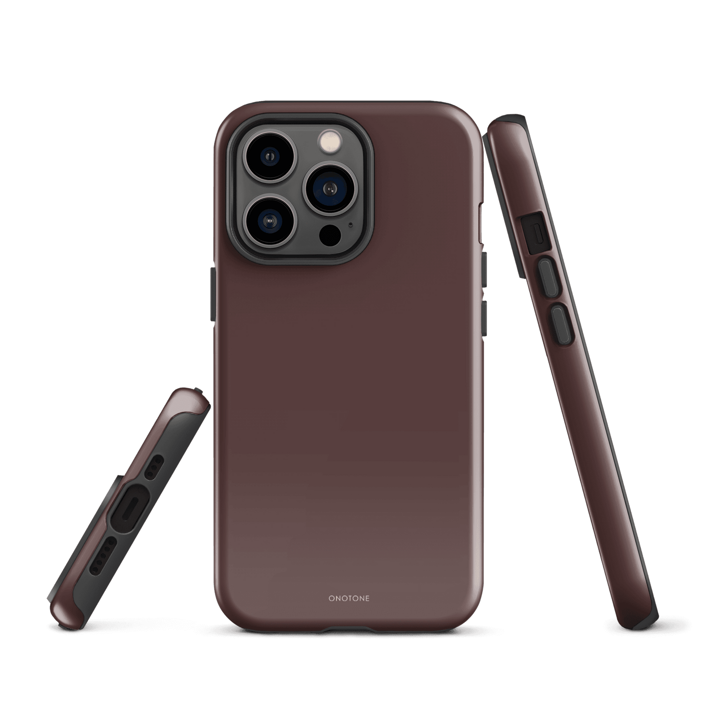 GRAY MINIMALIST IPHONE® CASE - PANTONE® BITTER CHOCOLATE