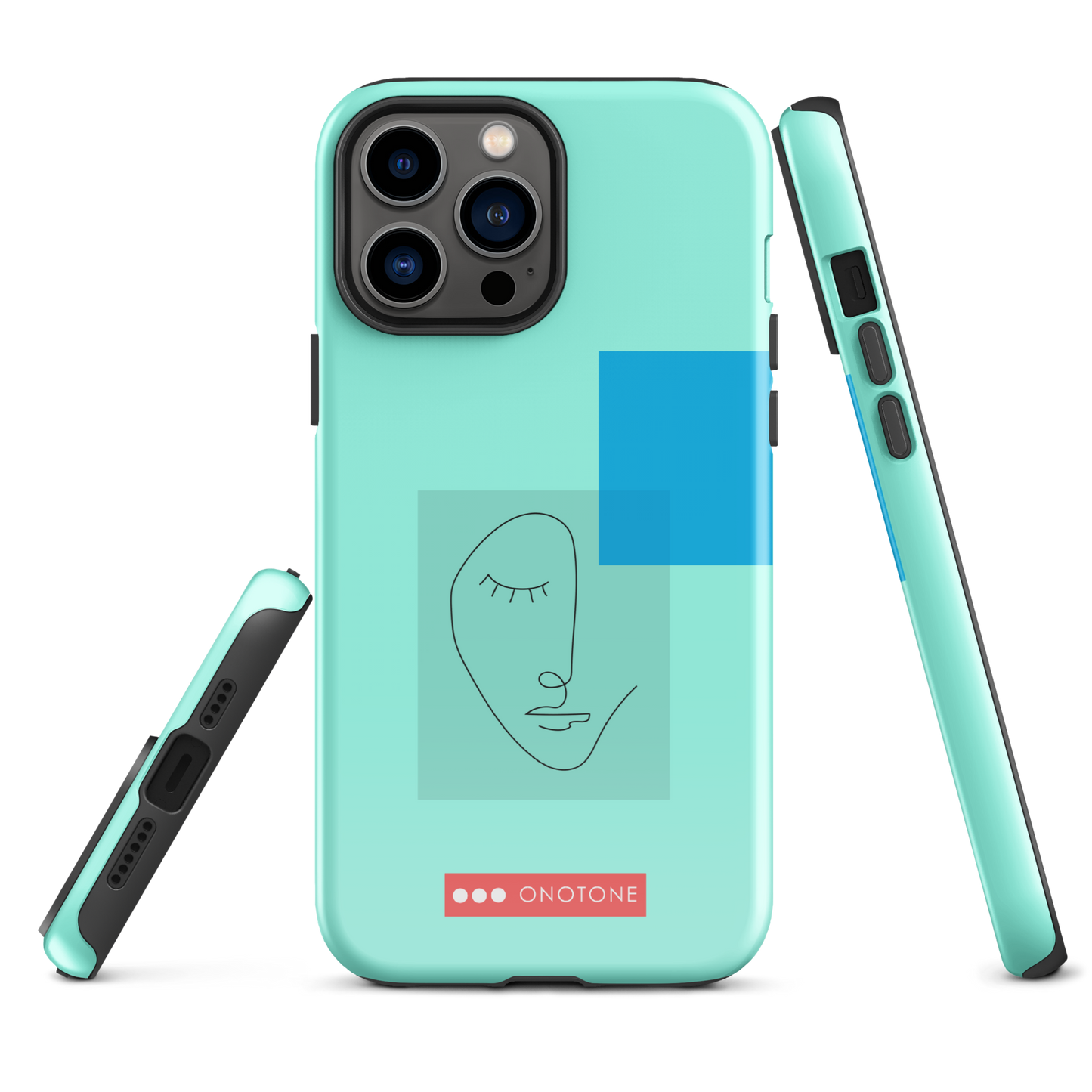 Dual Layer blue modern iPhone® Case