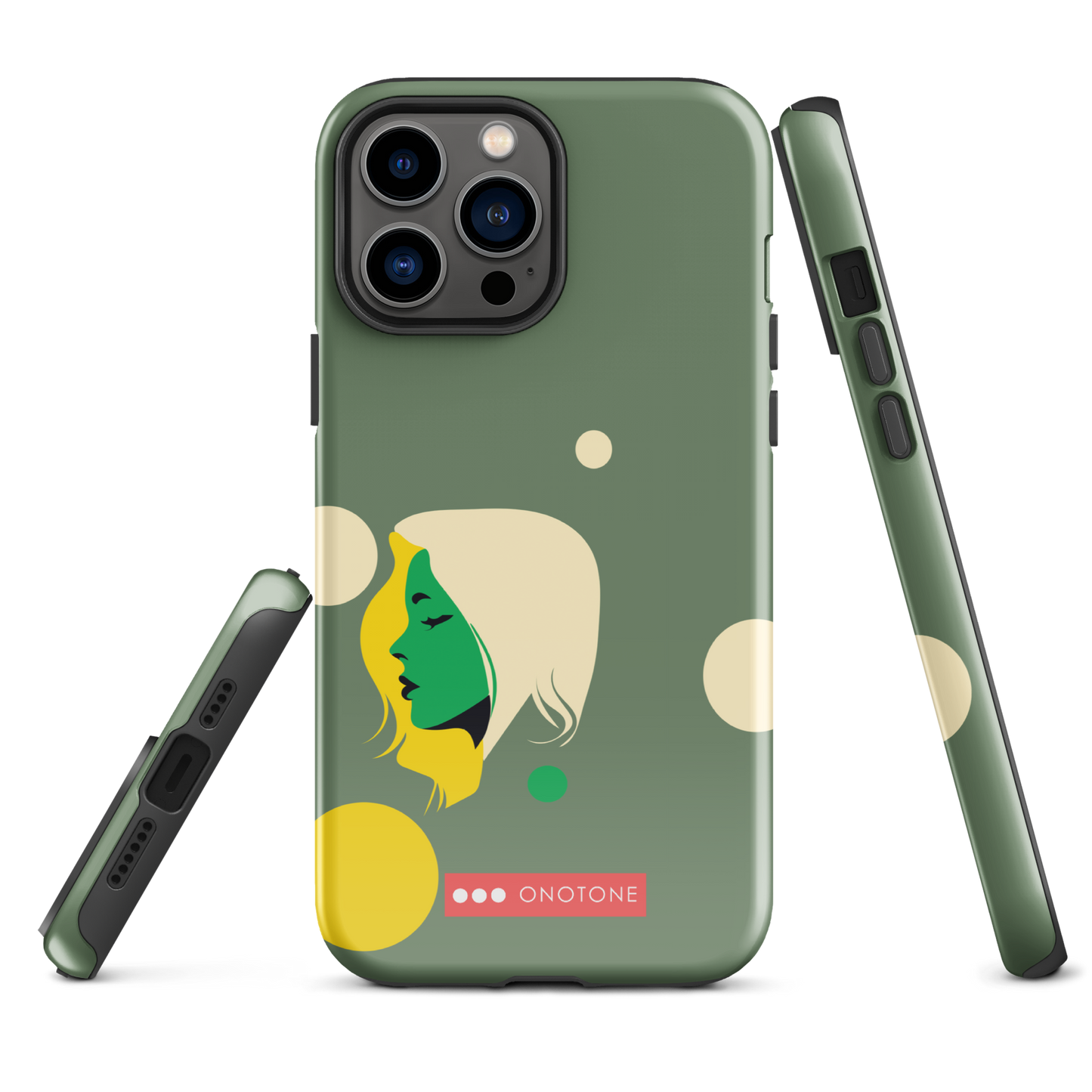 Dual Layer green modern iPhone® Case