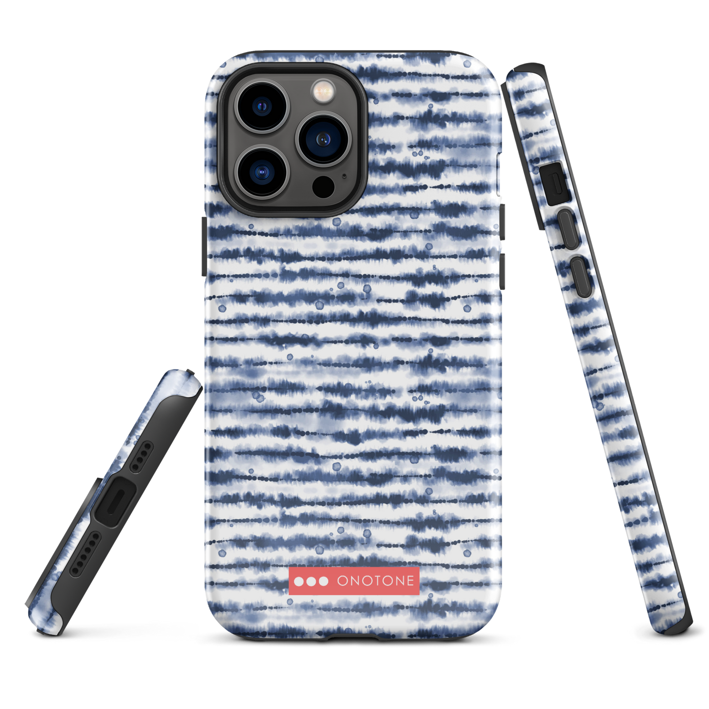 Japanese design indigo iPhone® Case with hand drawn patterns