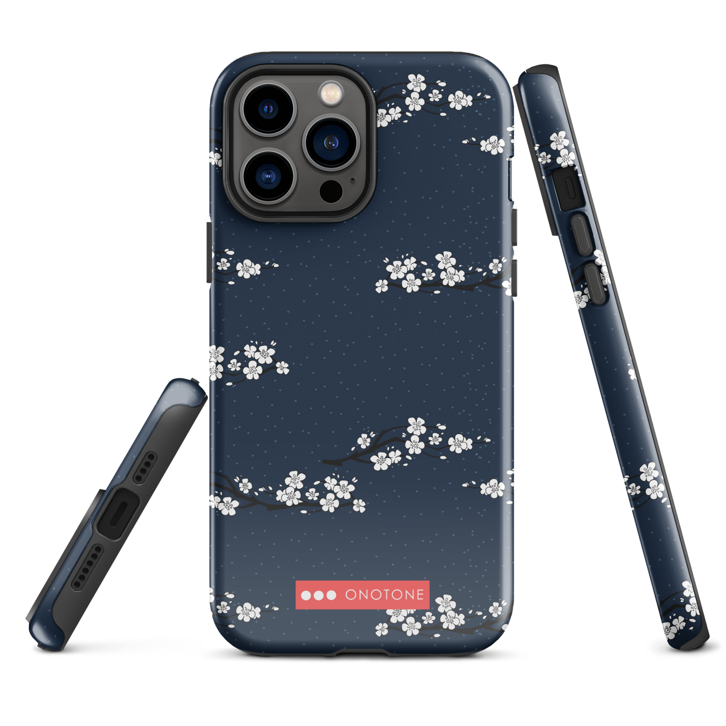 Japanese design indigo iPhone® Case with cherry blossoms