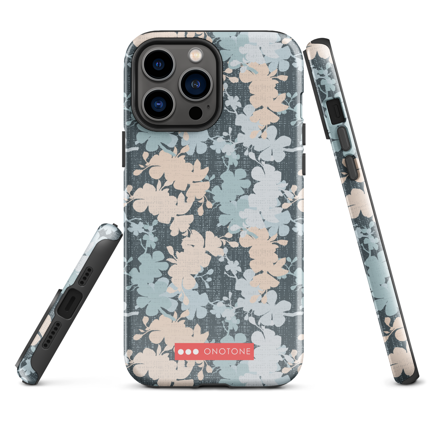 Japanese design indigo iPhone® Case with sakura flower patterns